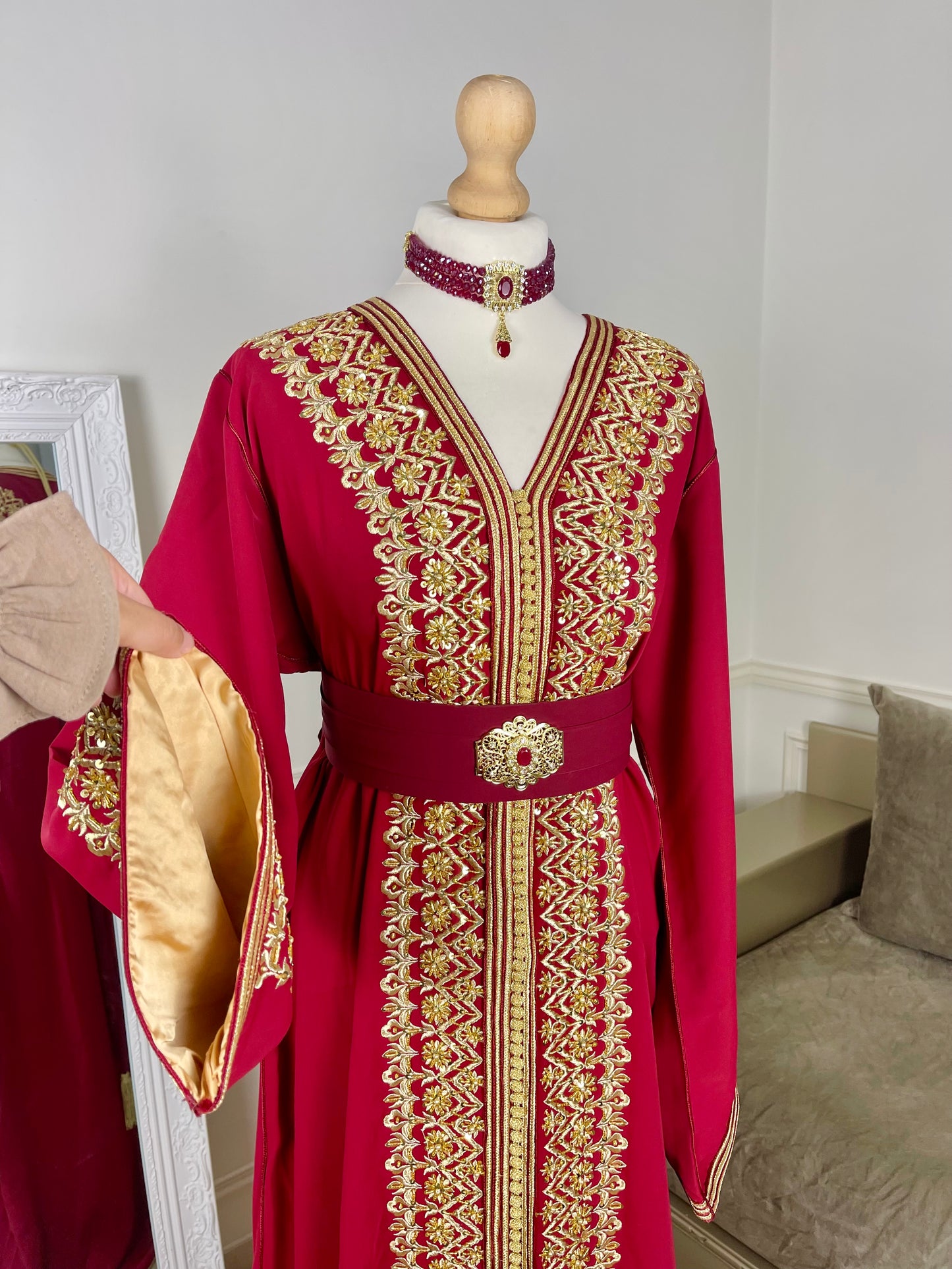 Caftan Leïna bordeau