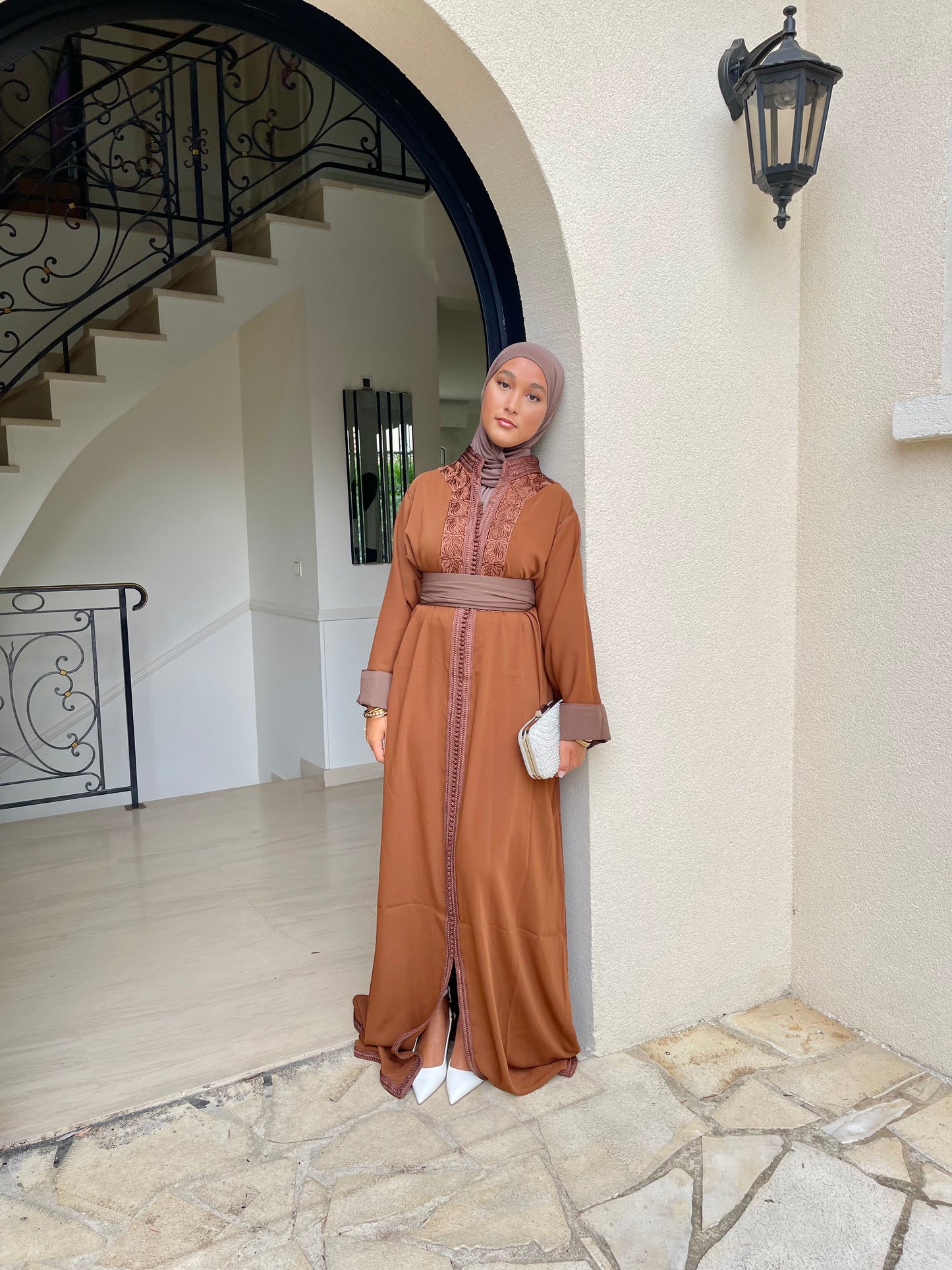 Caftan Wiam marron