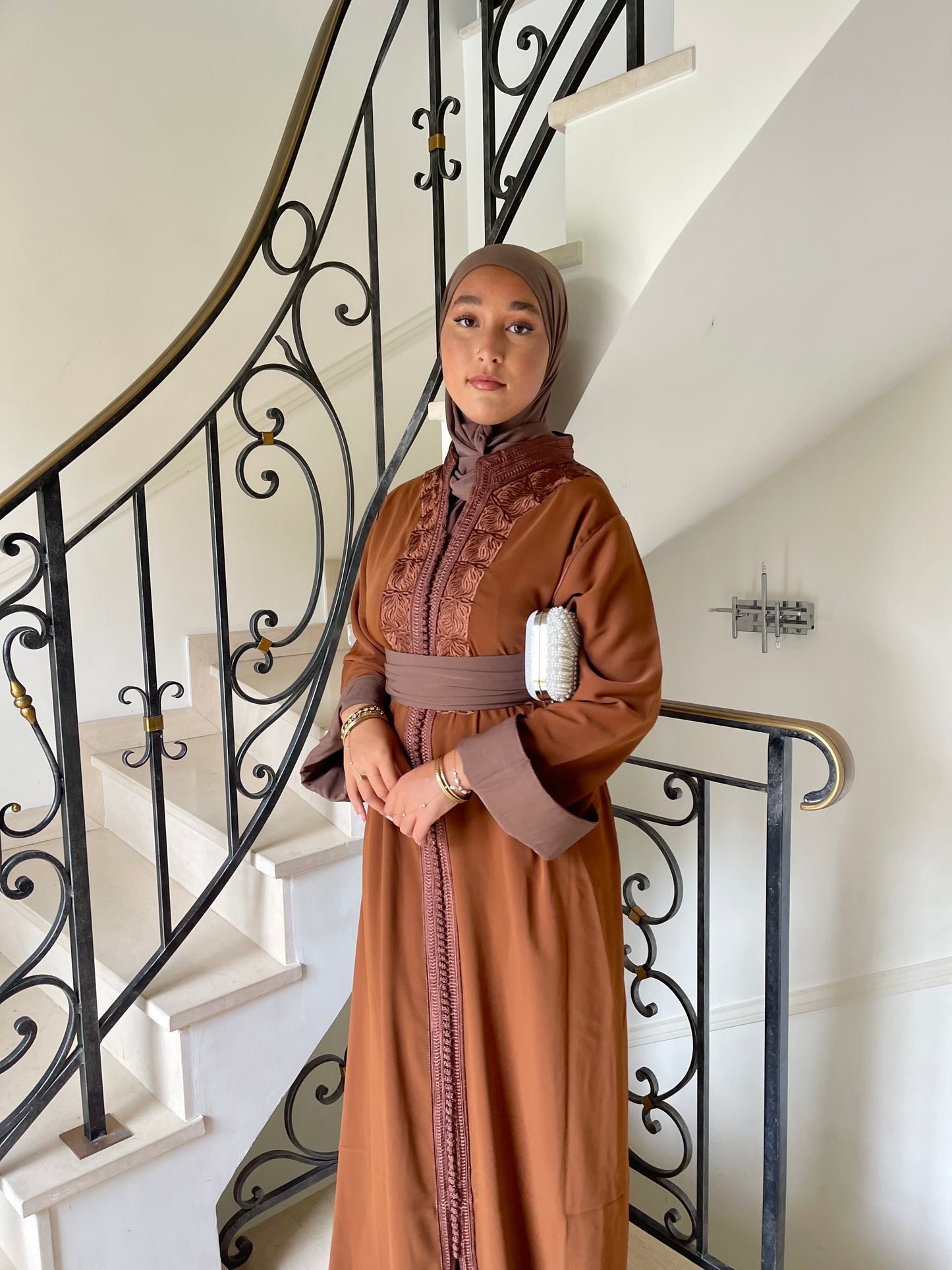 Caftan Wiam marron