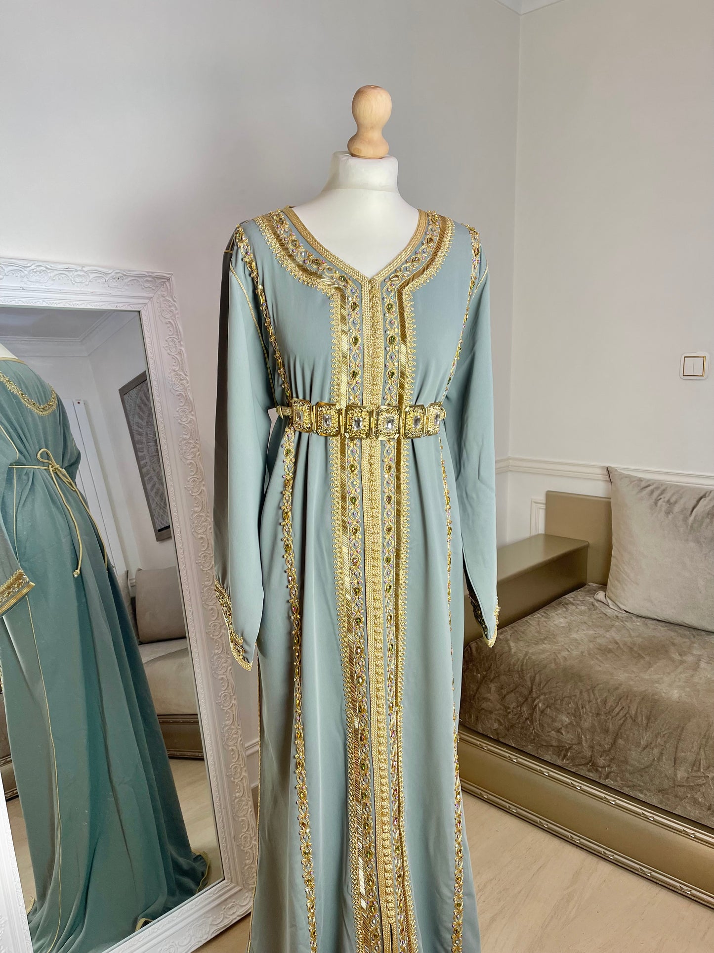 Caftan Yasmine vert eau