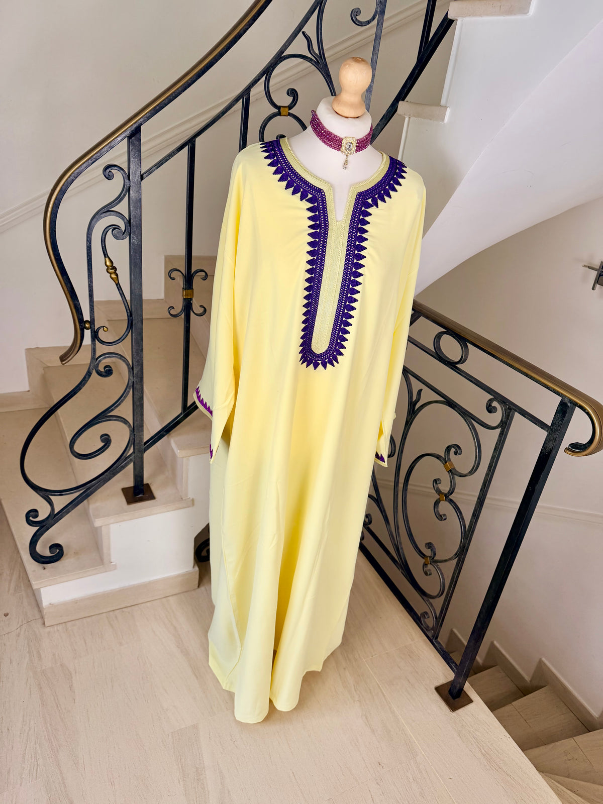 Gandoura Lina jaune poussin