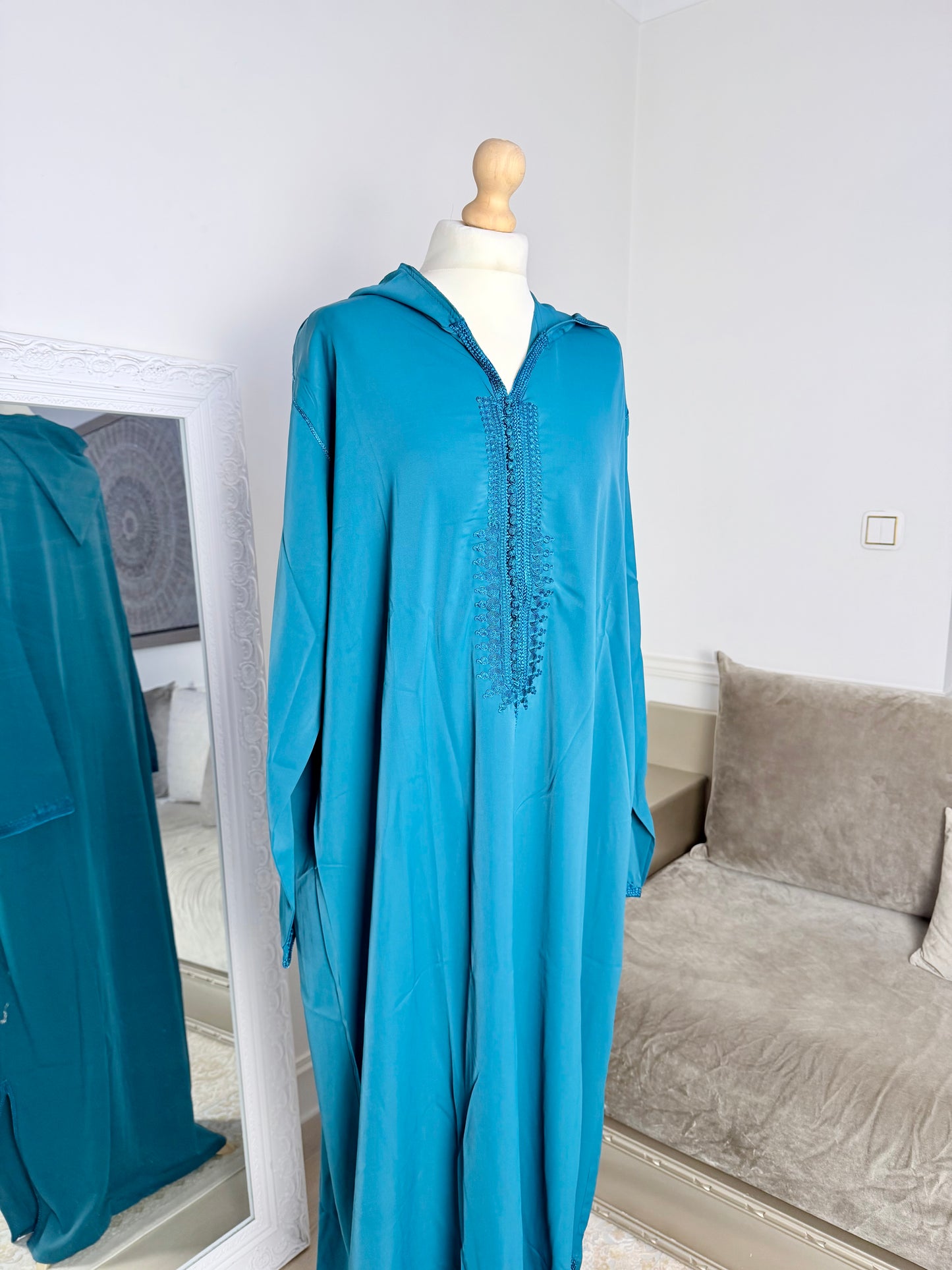 Jellaba Halima bleu canard