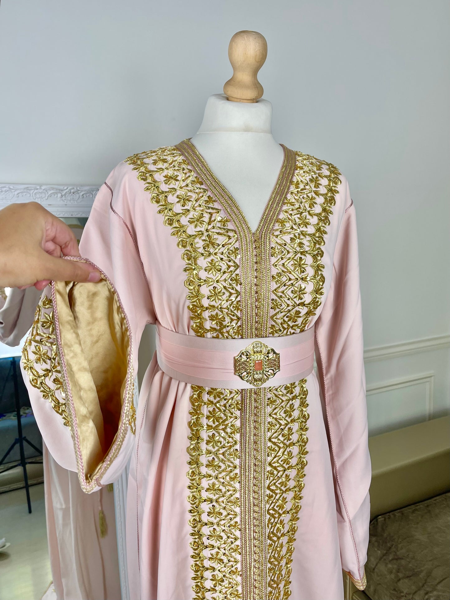 Caftan Leïna rose poudrée