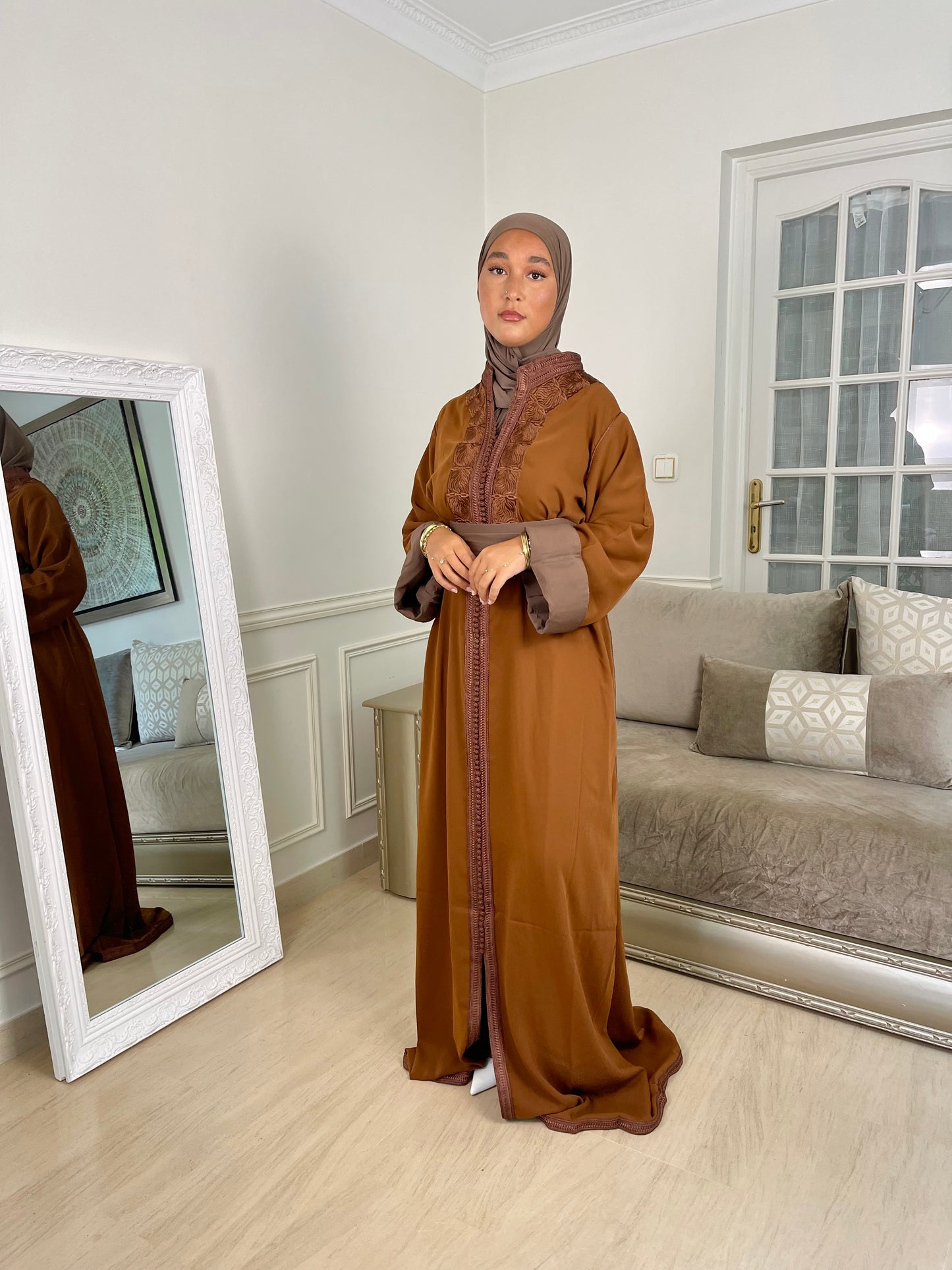Caftan Wiam marron