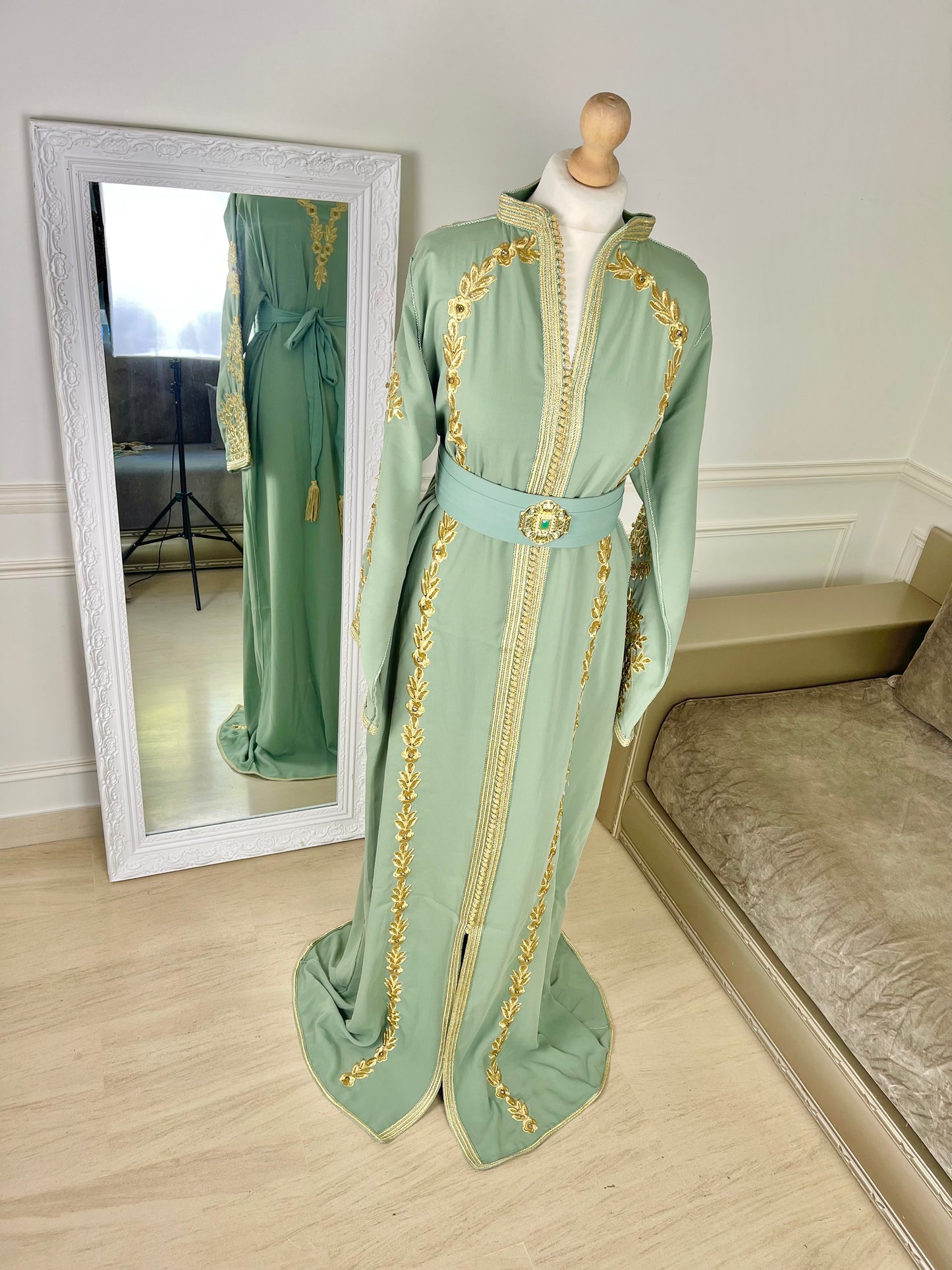Caftan Assia vert eau
