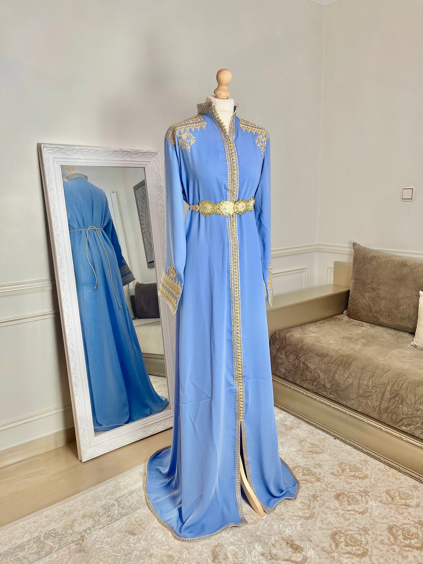Caftan Inès bleu pastel