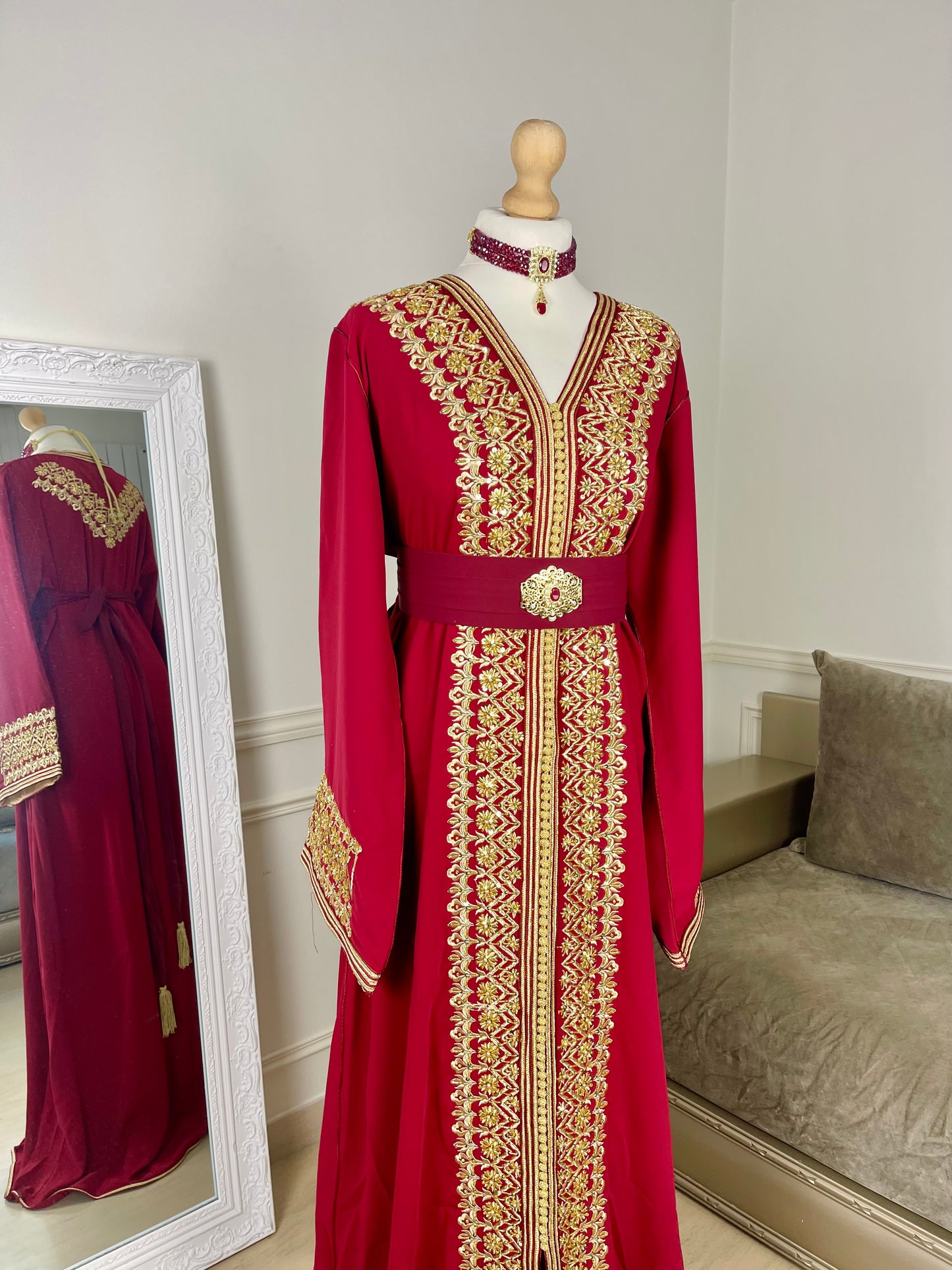 Caftan Leïna bordeau