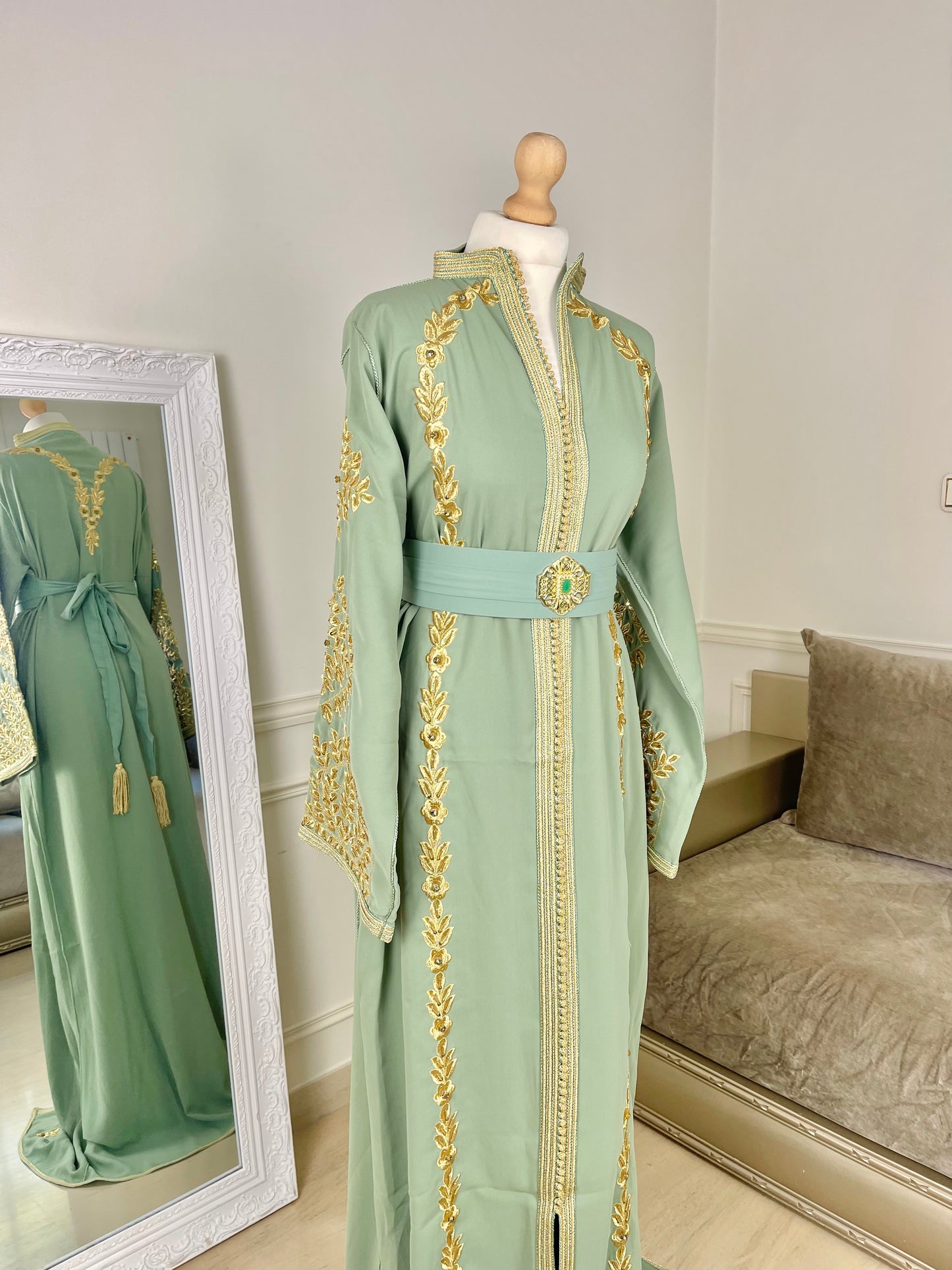 Caftan Assia vert eau