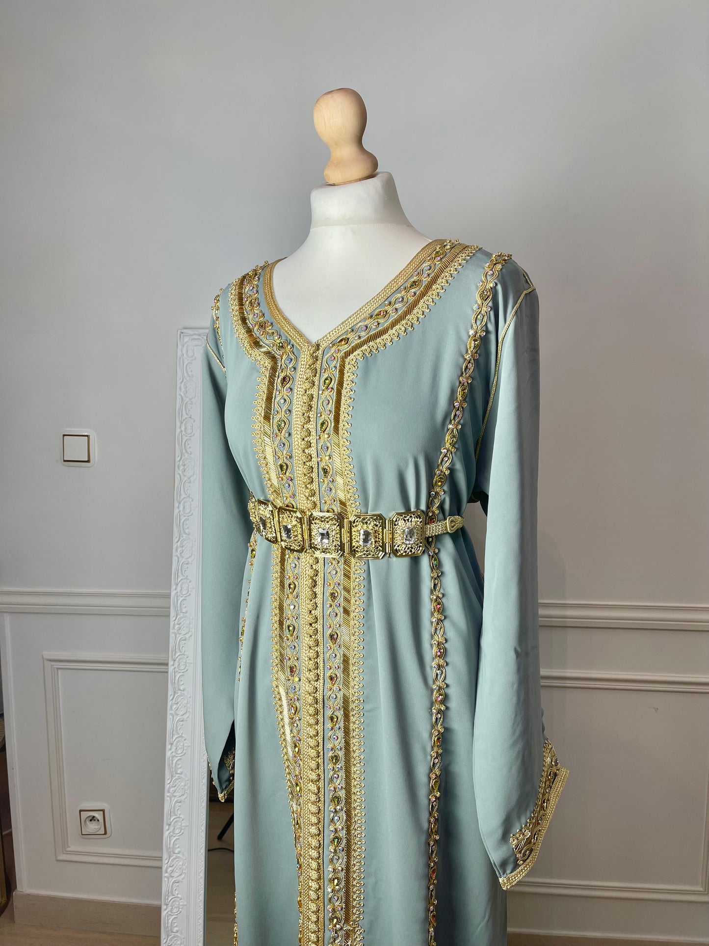 Caftan Yasmine vert eau