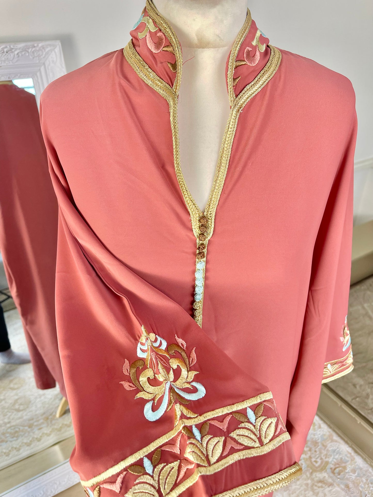 Gandoura Aïcha rouge brique