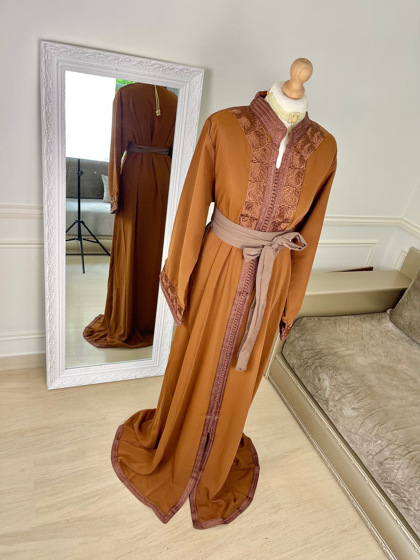 Caftan Wiam marron