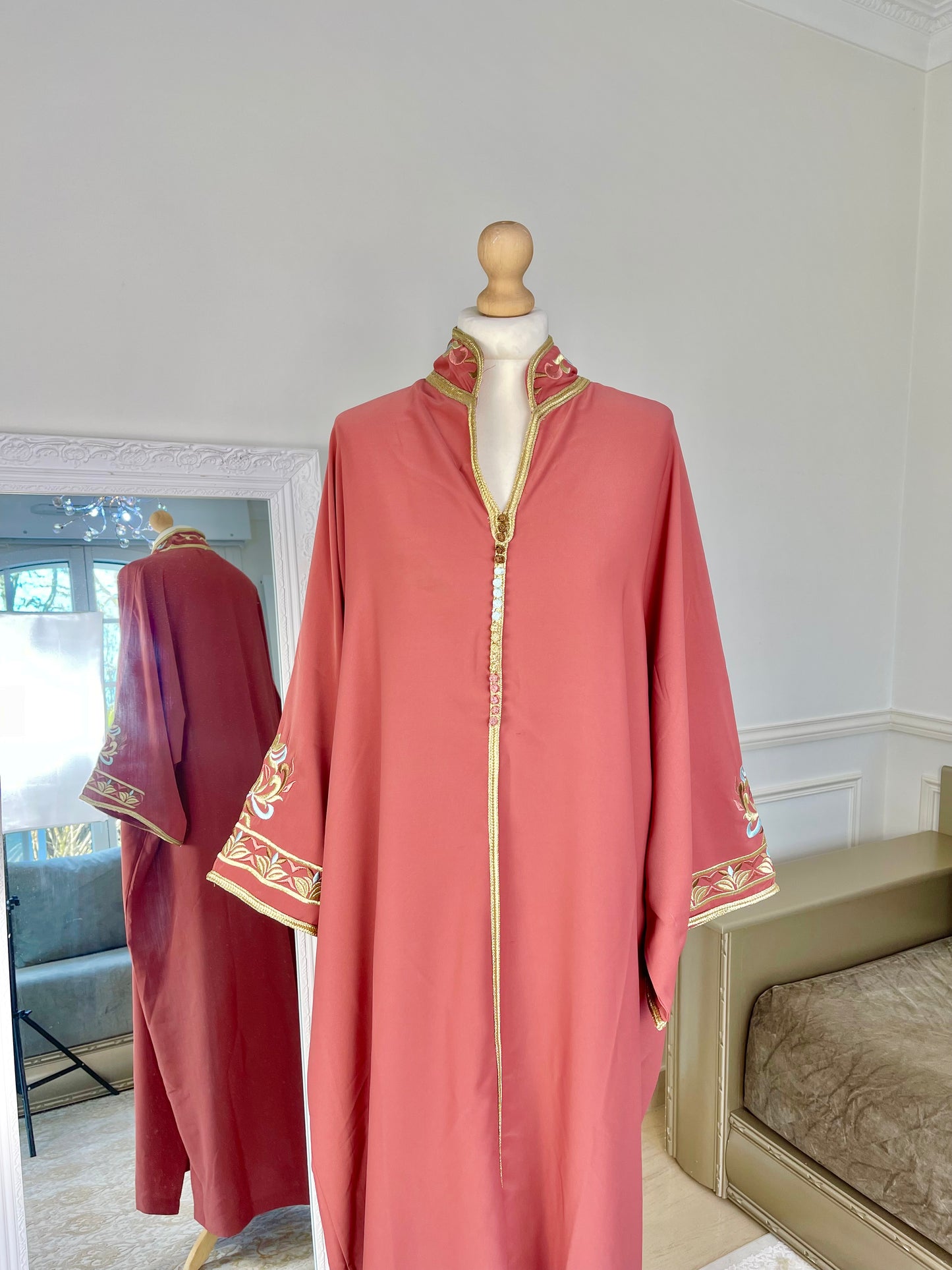 Gandoura Aïcha rouge brique