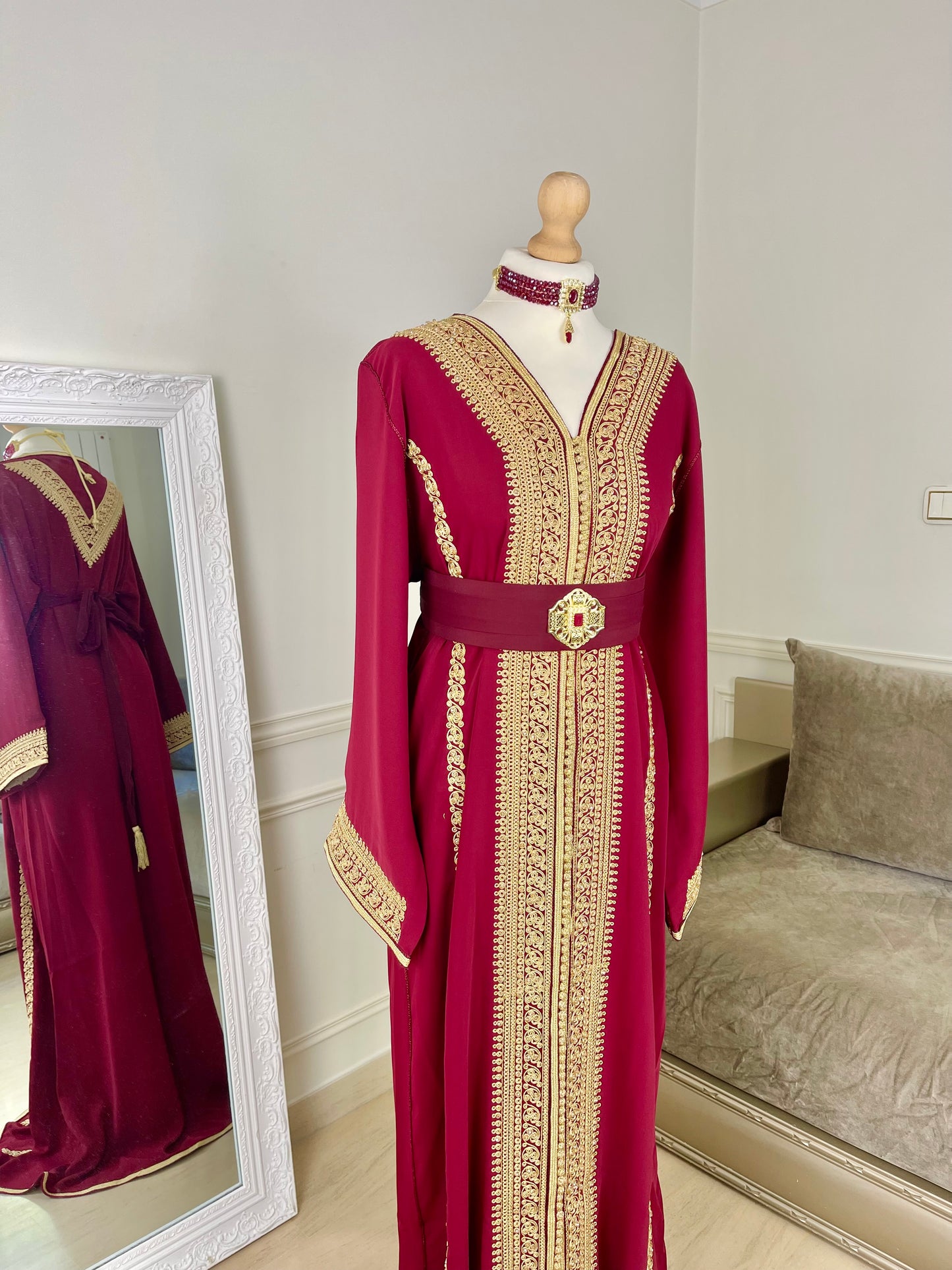 Caftan Rania bordeaux