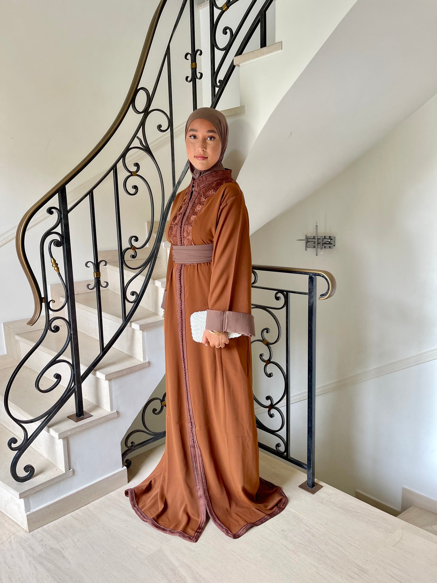Caftan Wiam marron