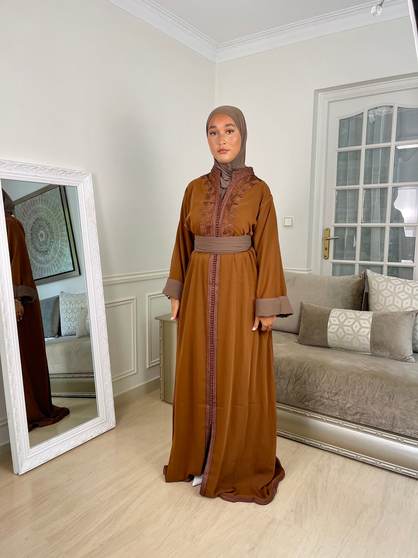 Caftan Wiam marron