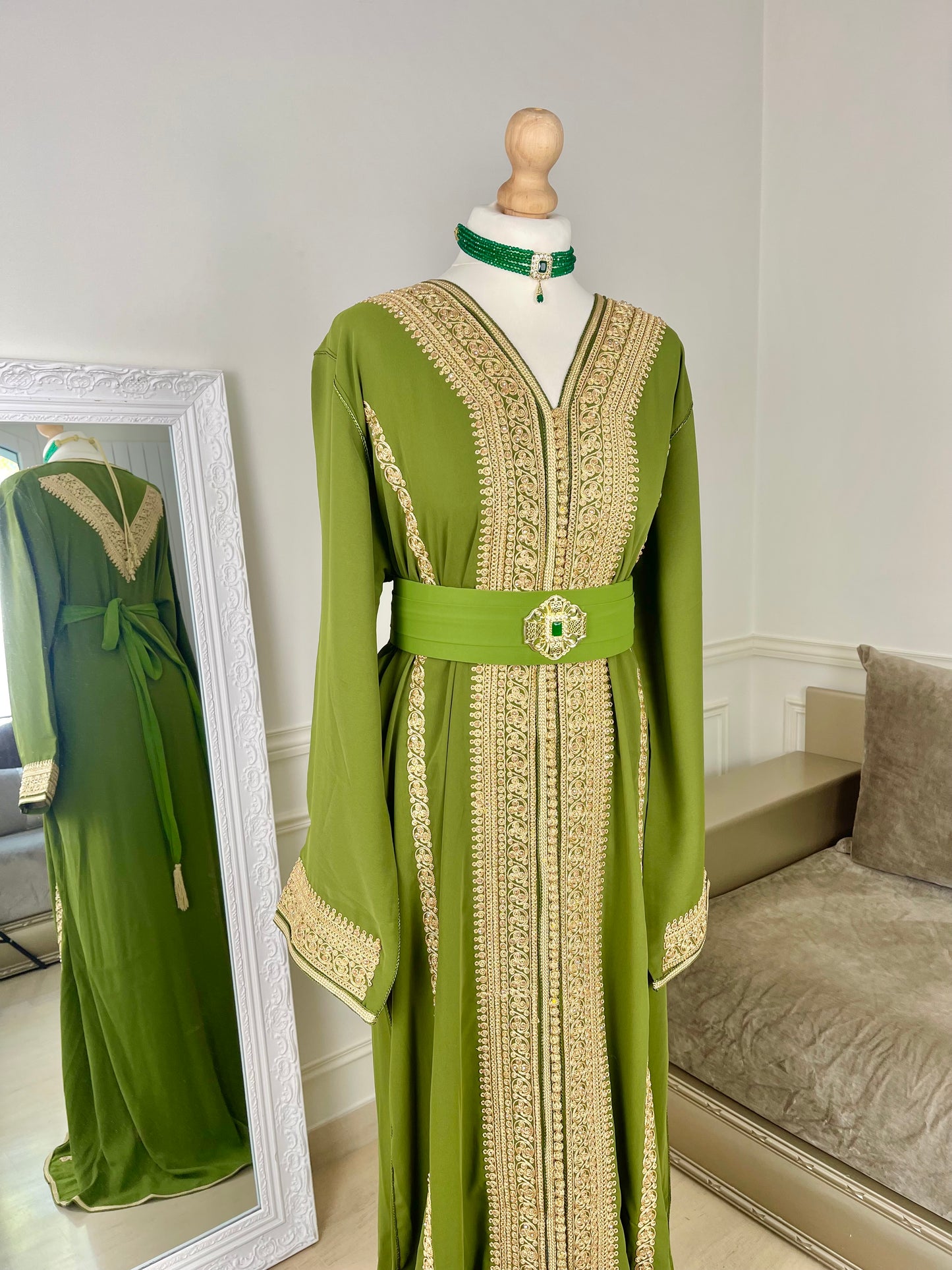 Caftan Rania vert olive