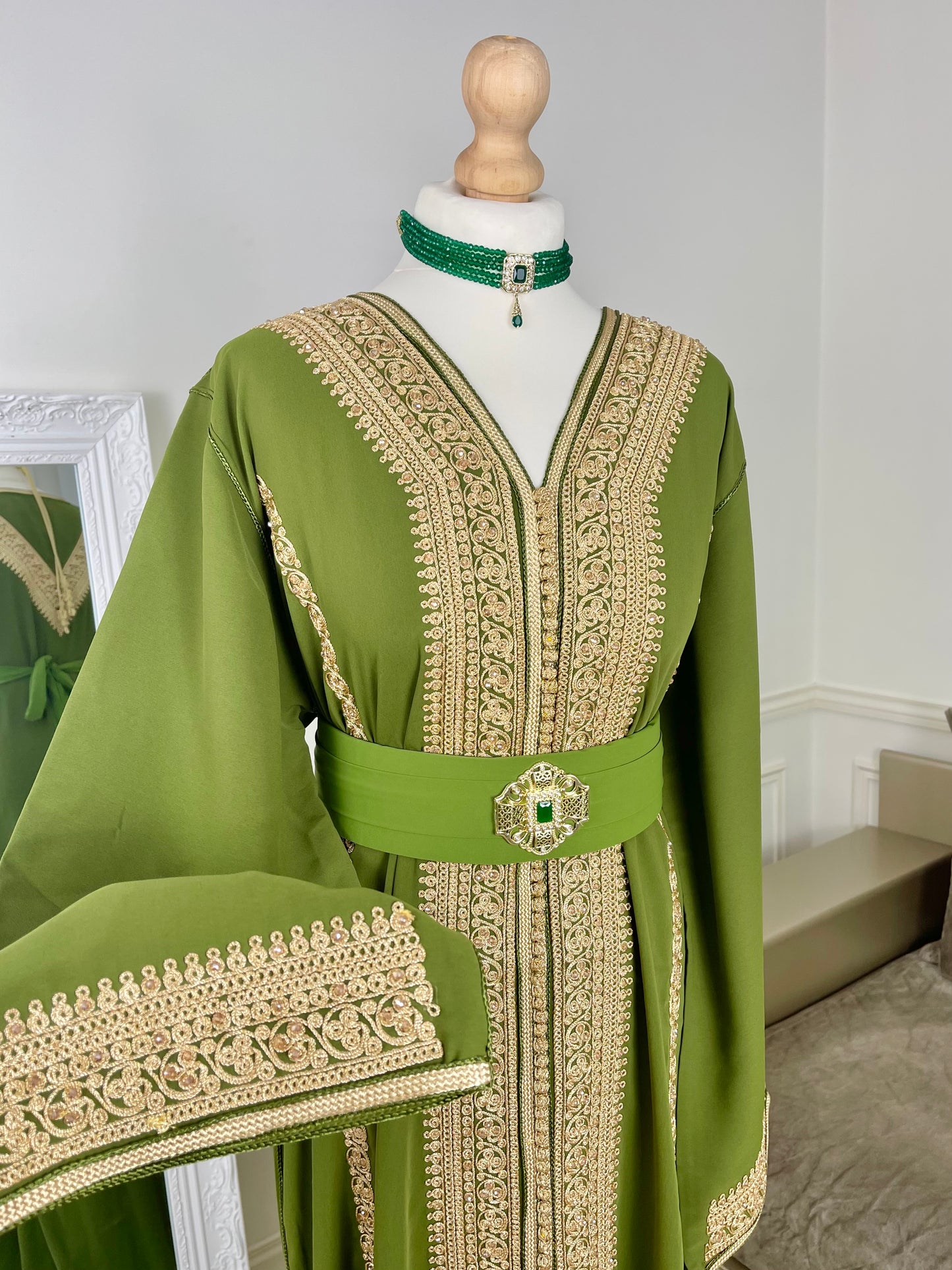 Caftan Rania vert olive