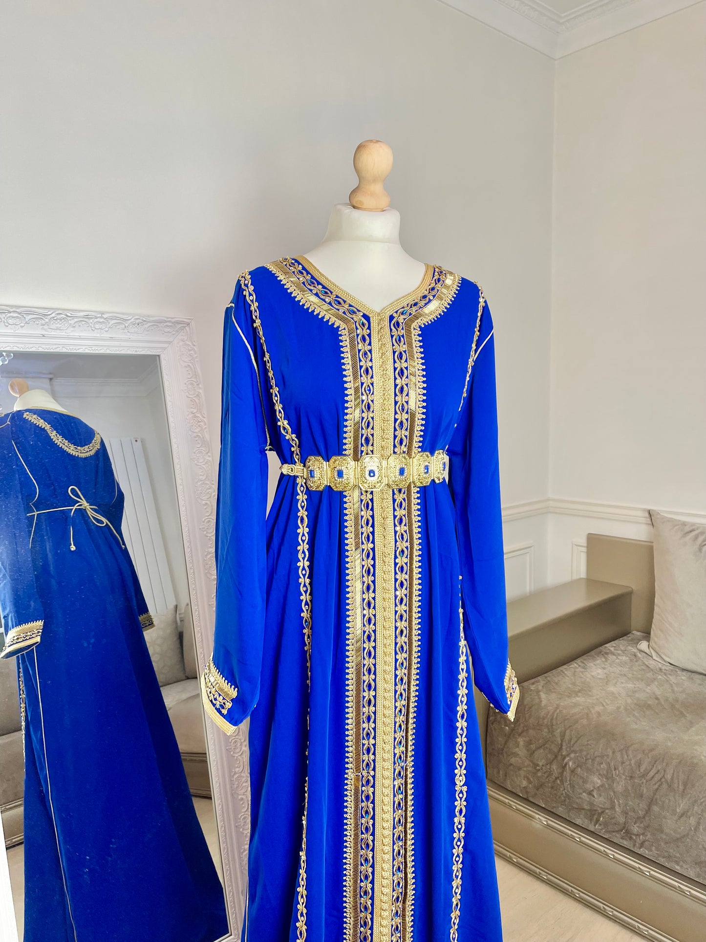 Caftan Yasmine bleu roi