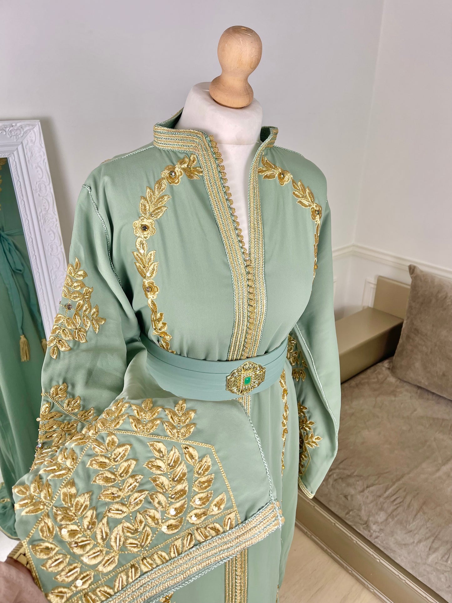 Caftan Assia vert eau