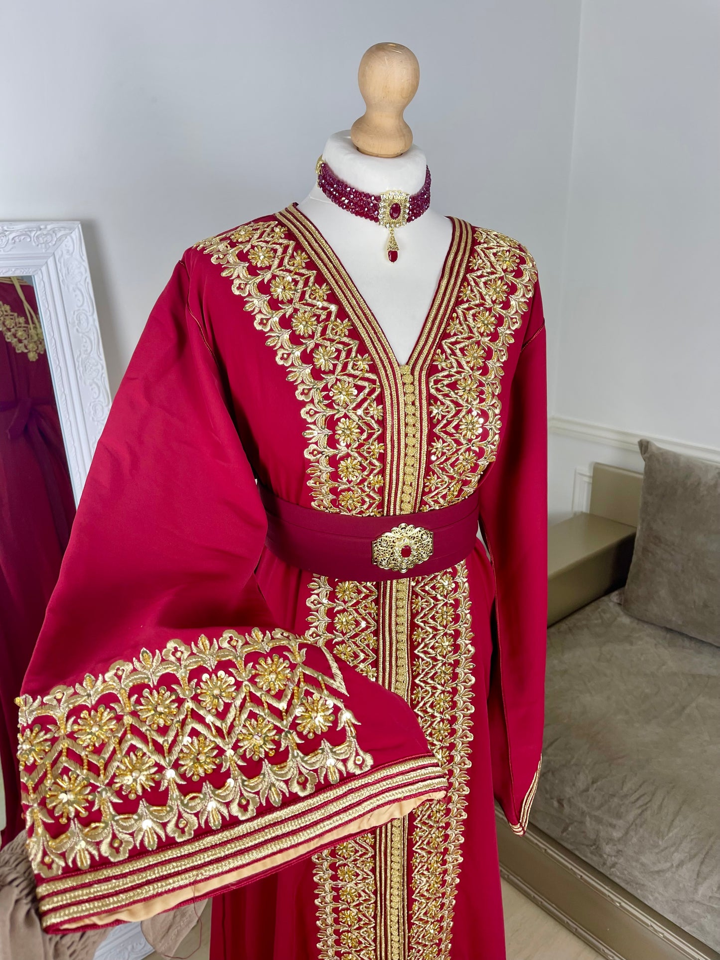 Caftan Leïna bordeau