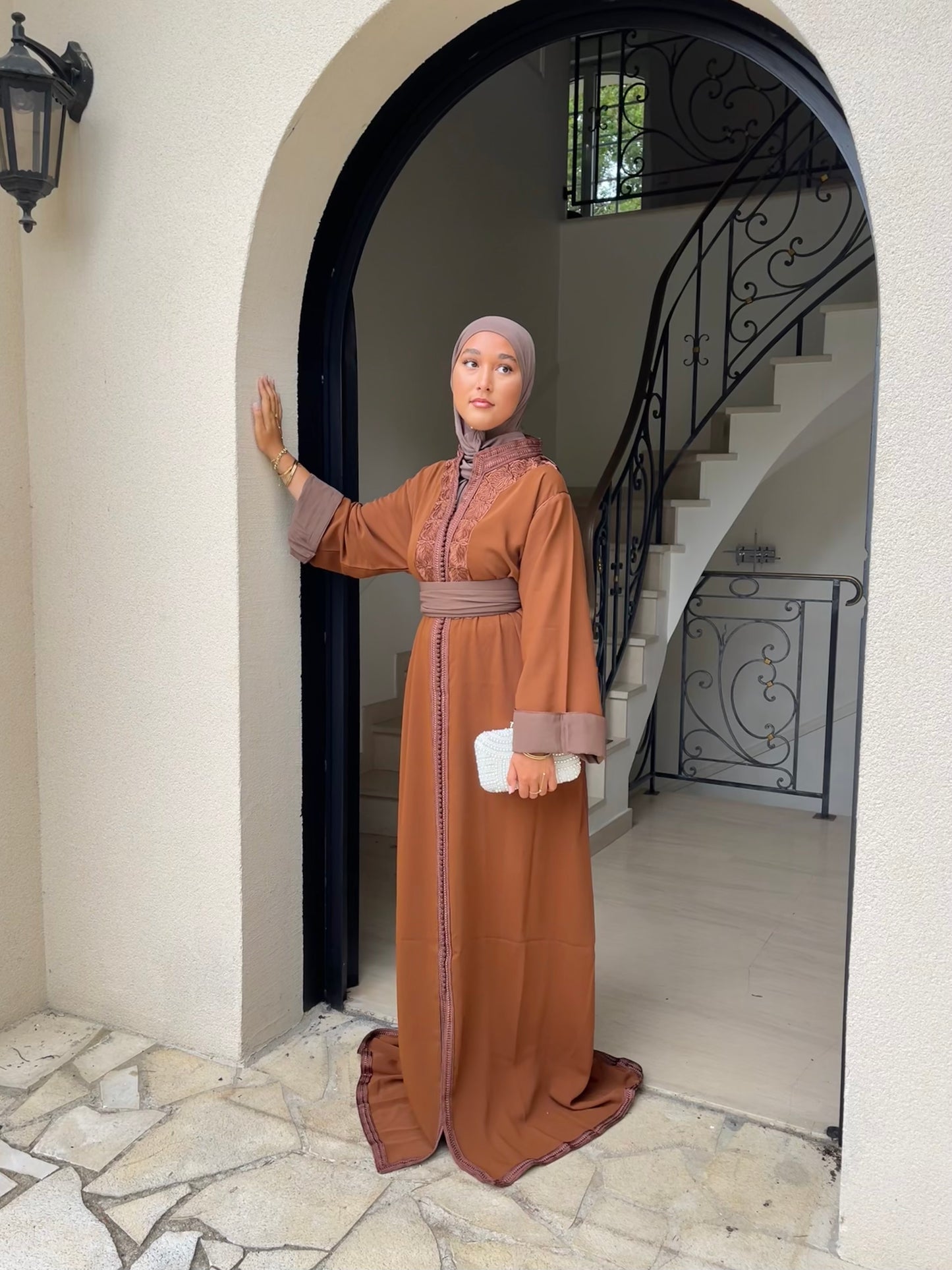 Caftan Wiam marron