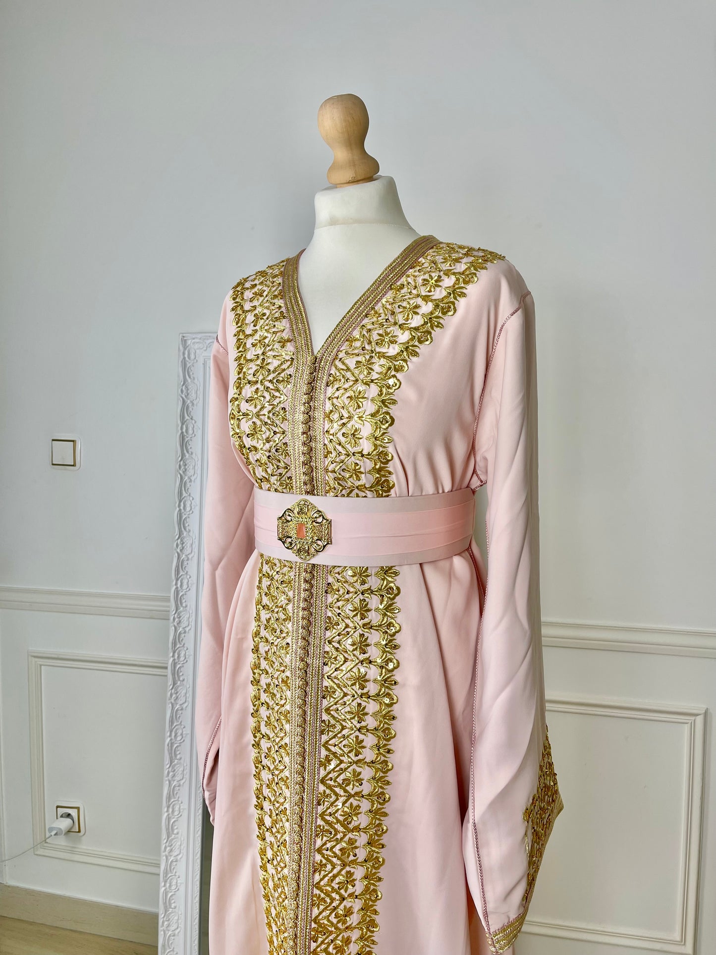 Caftan Leïna rose poudrée