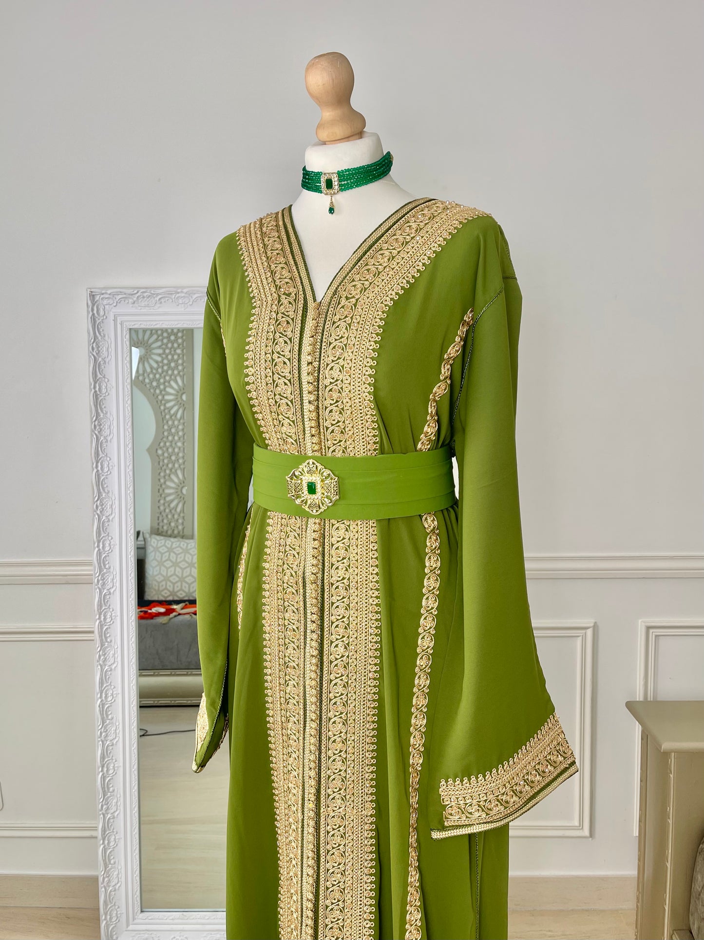 Caftan Rania vert olive