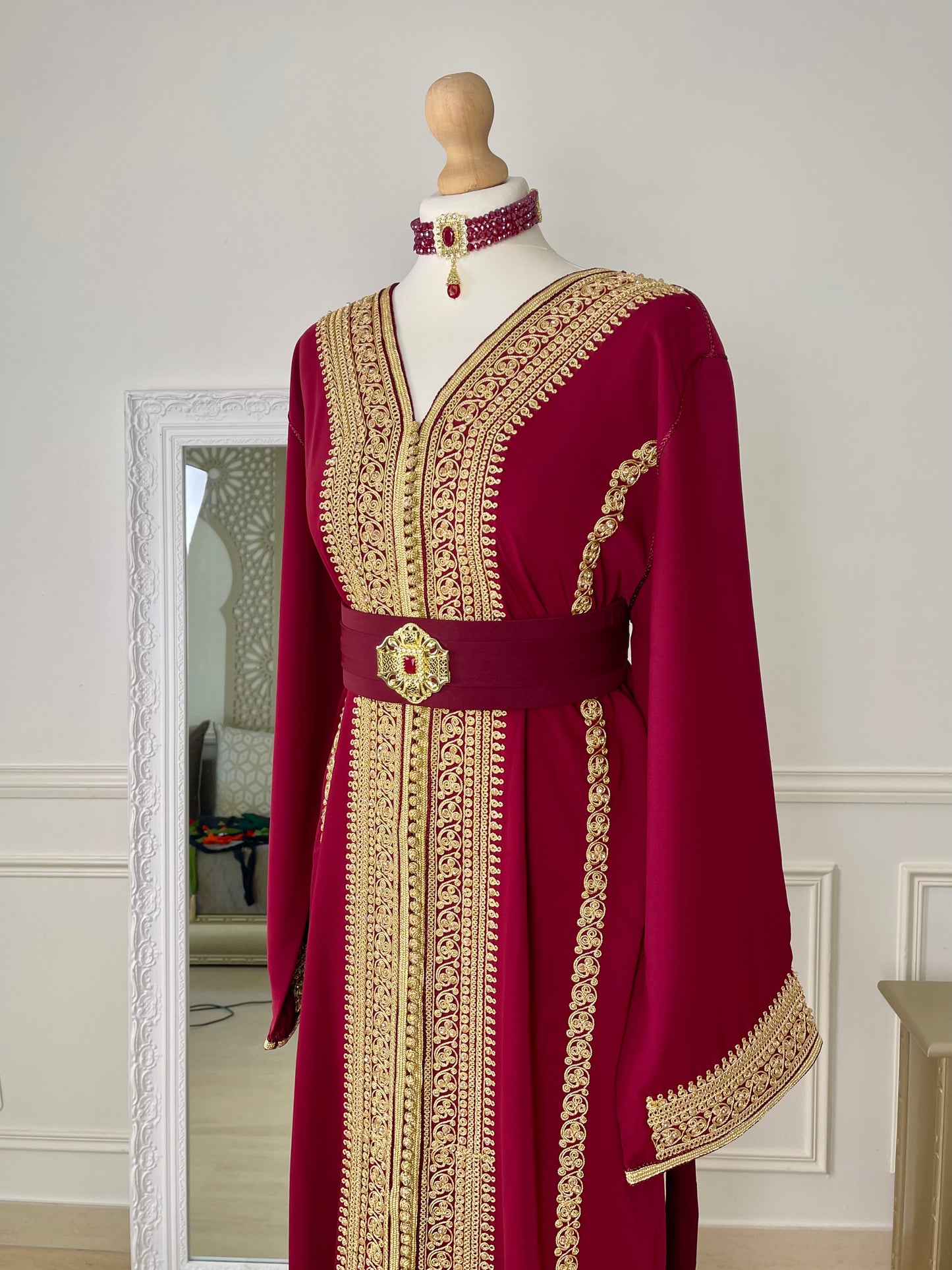 Caftan Rania bordeaux