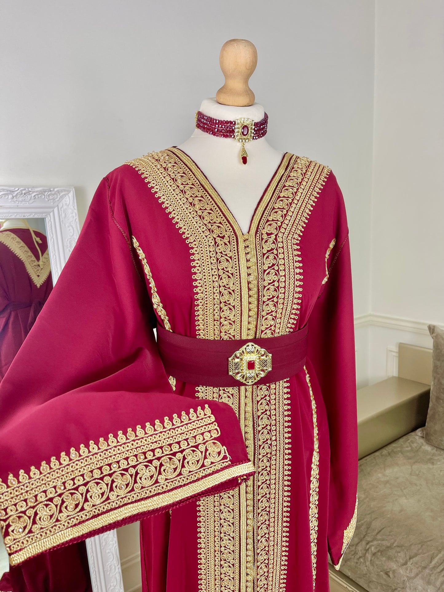 Caftan Rania bordeaux