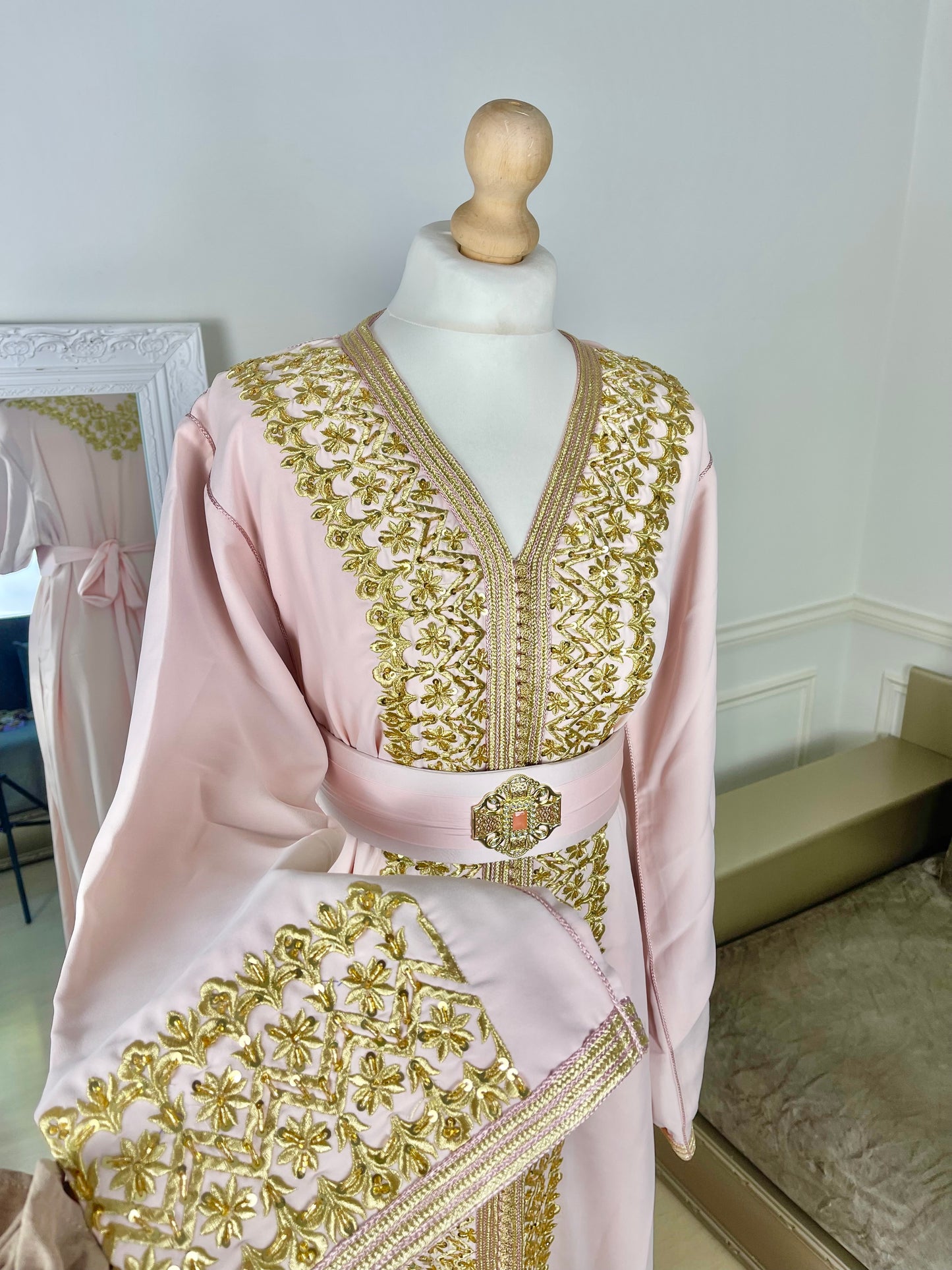 Caftan Leïna rose poudrée