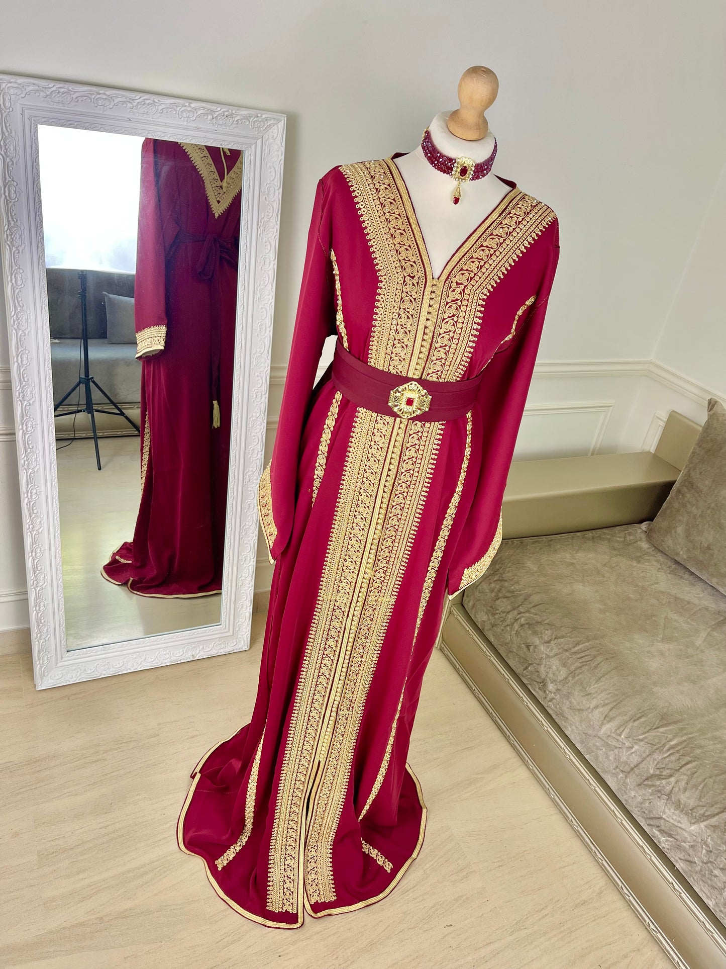 Caftan Rania bordeaux