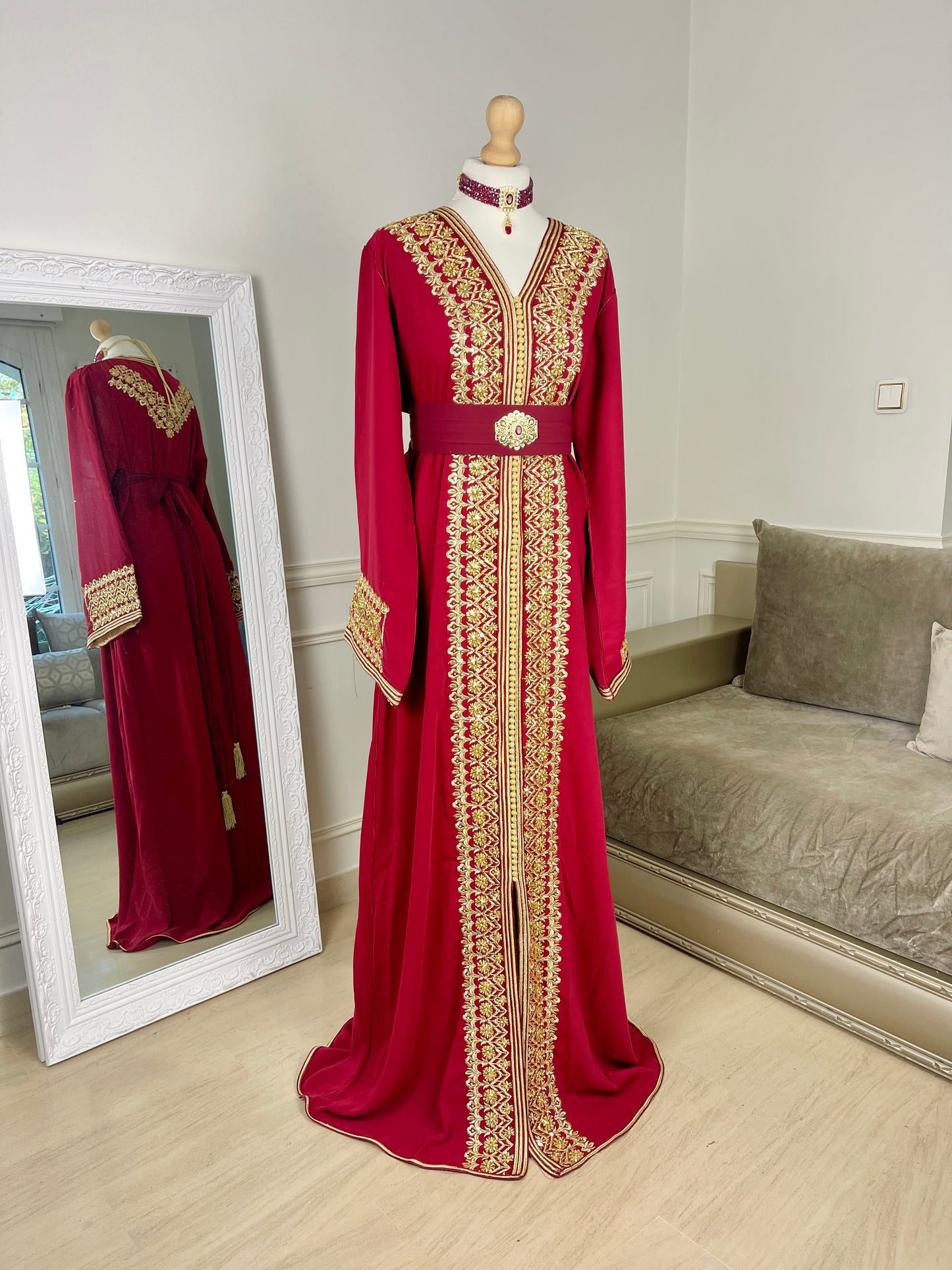Caftan Leïna bordeau