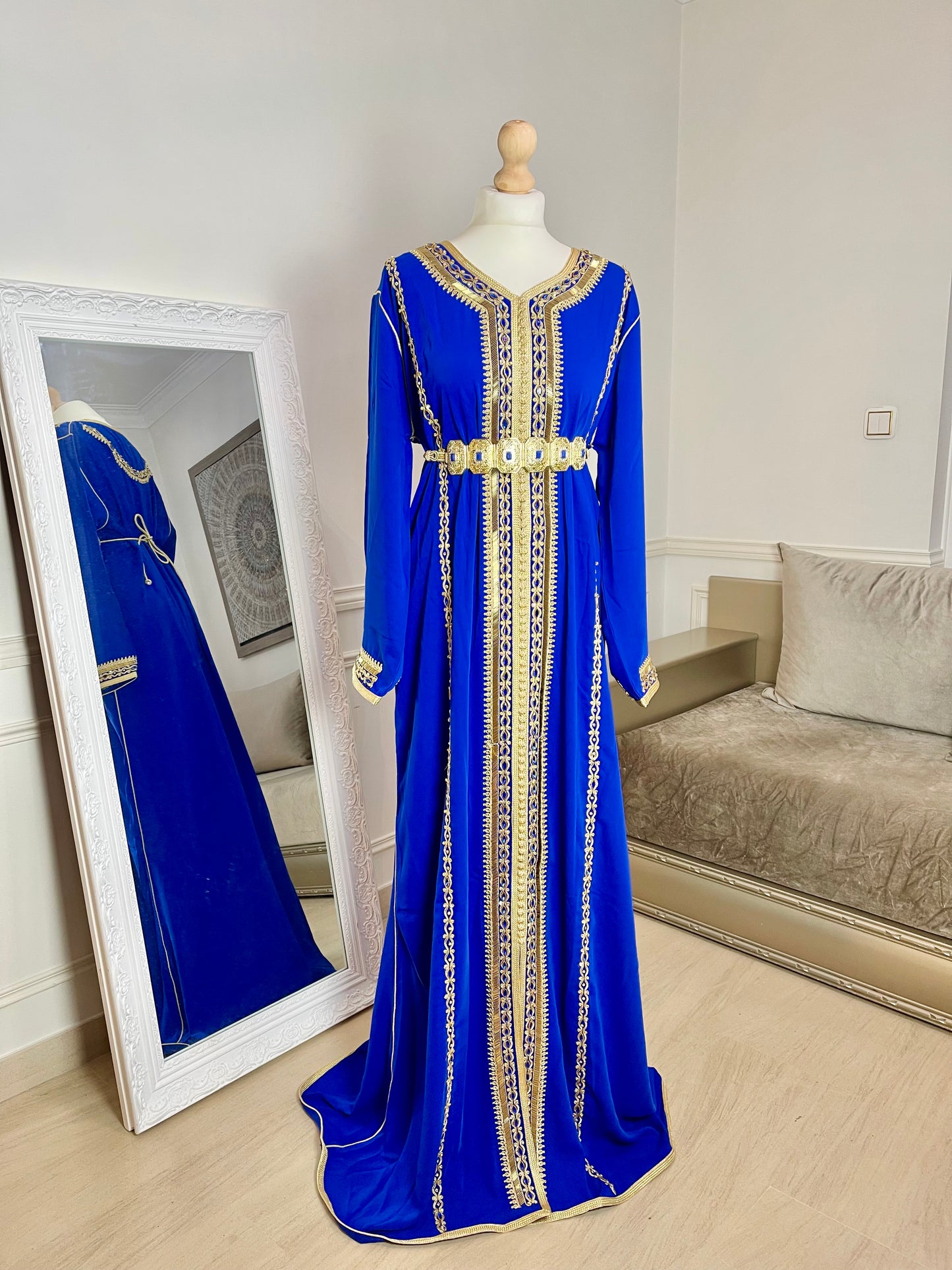Caftan Yasmine bleu roi