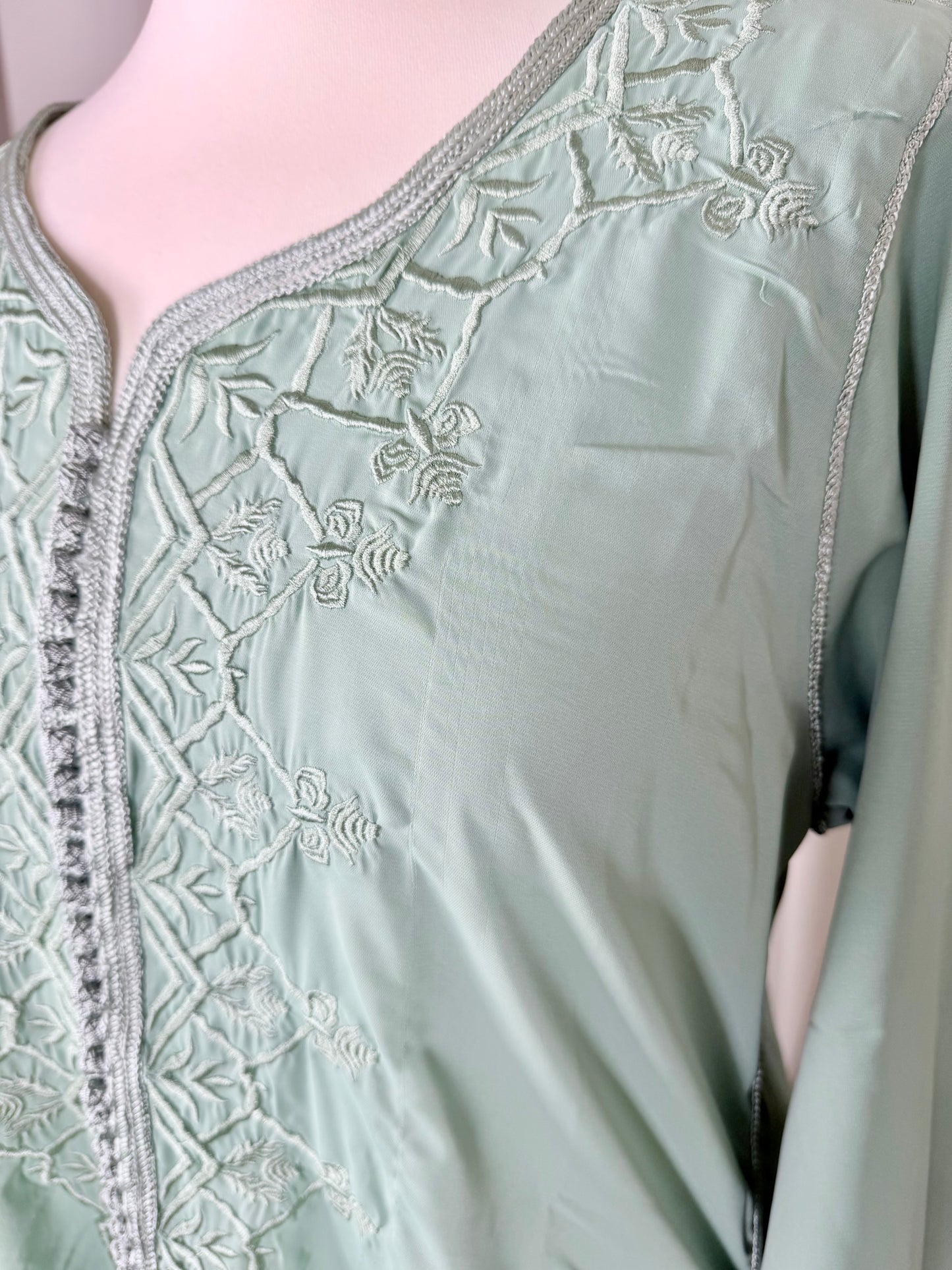 Gandoura Safia vert IMPARFAITE