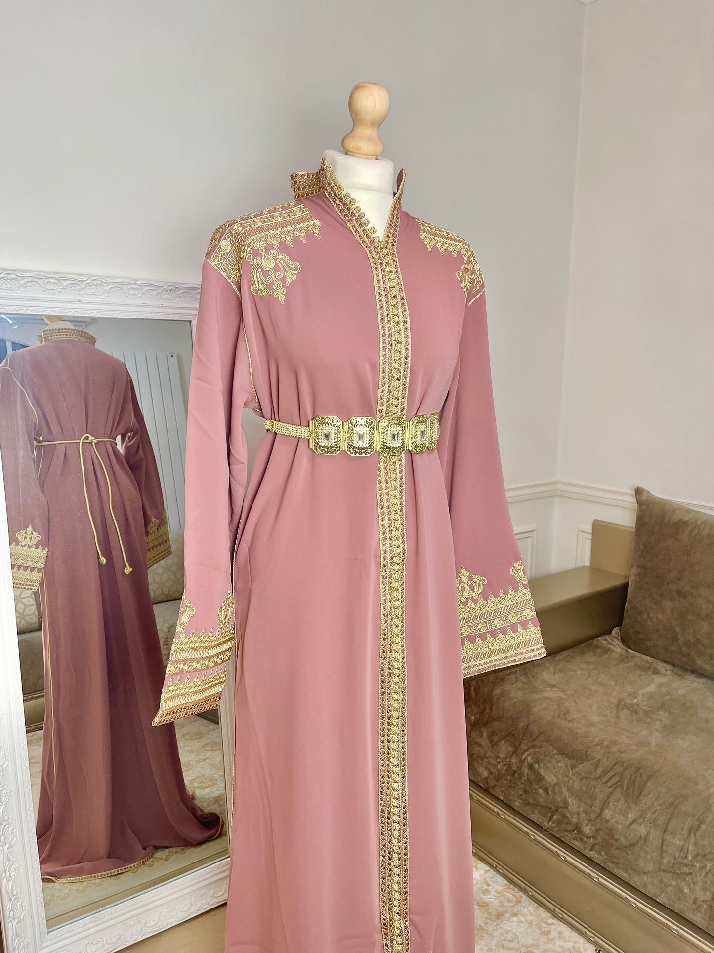 Caftan Inès rose pale