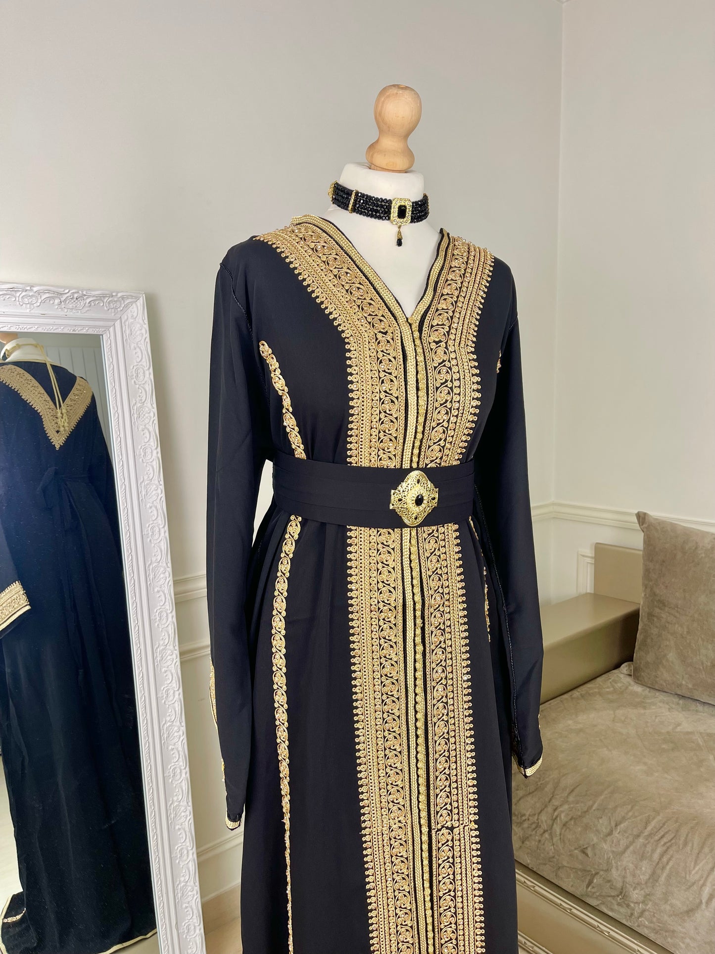 Caftan Rania noir