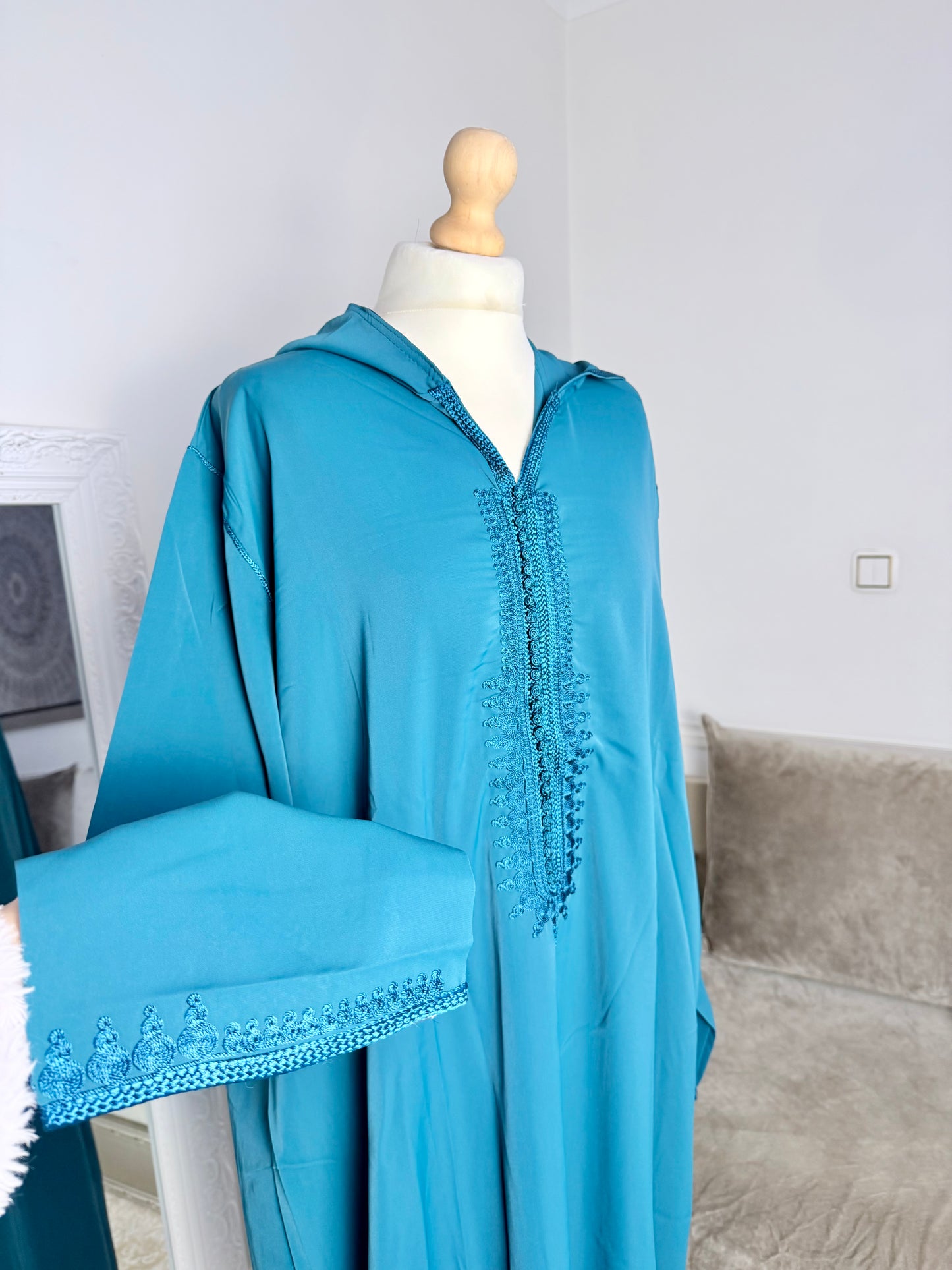 Jellaba Halima bleu canard