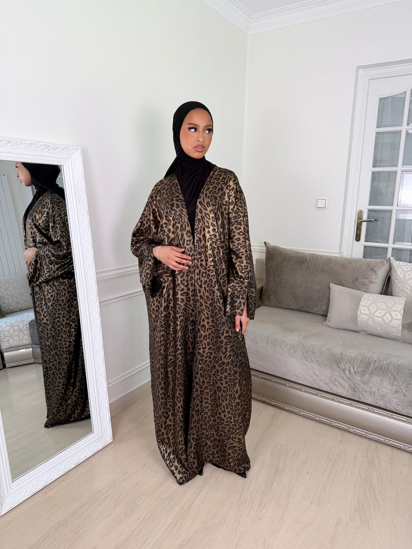 Kimono Léopard noir