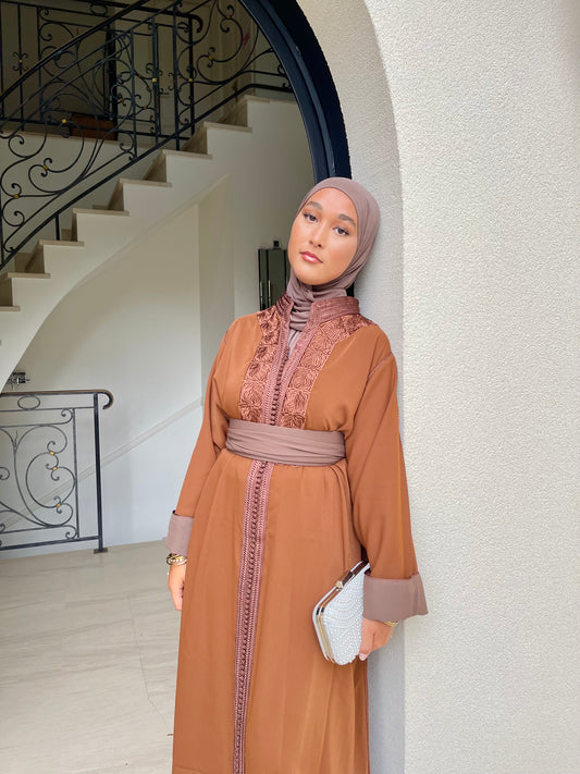 Caftan Wiam marron