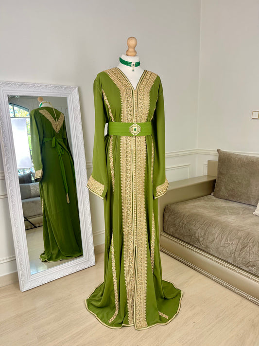 Caftan Rania vert olive