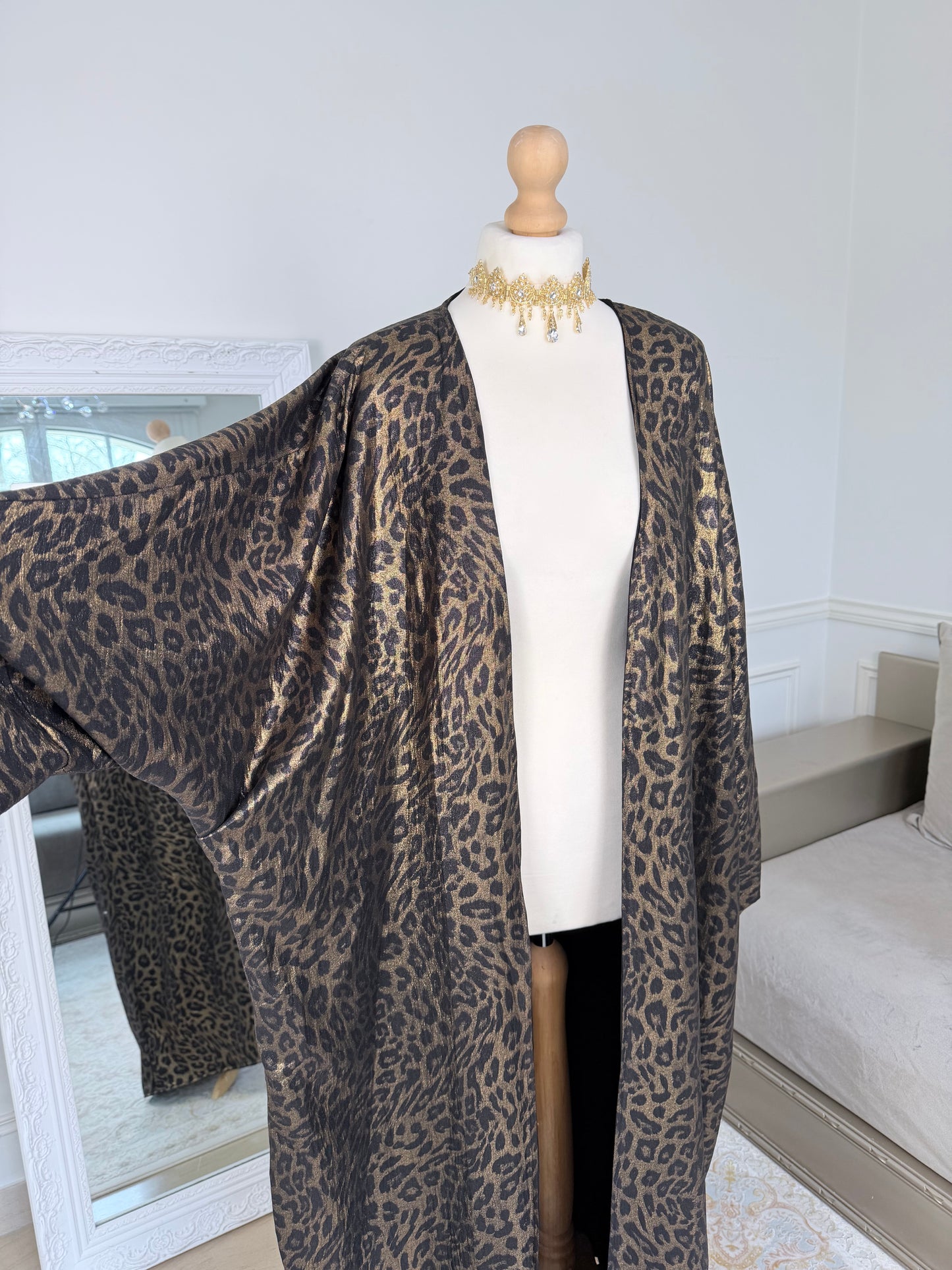 Kimono Léopard noir