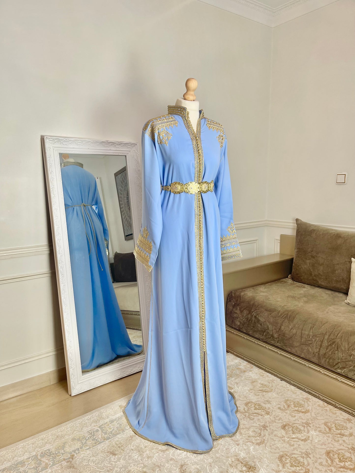 Caftan Inès bleu clair