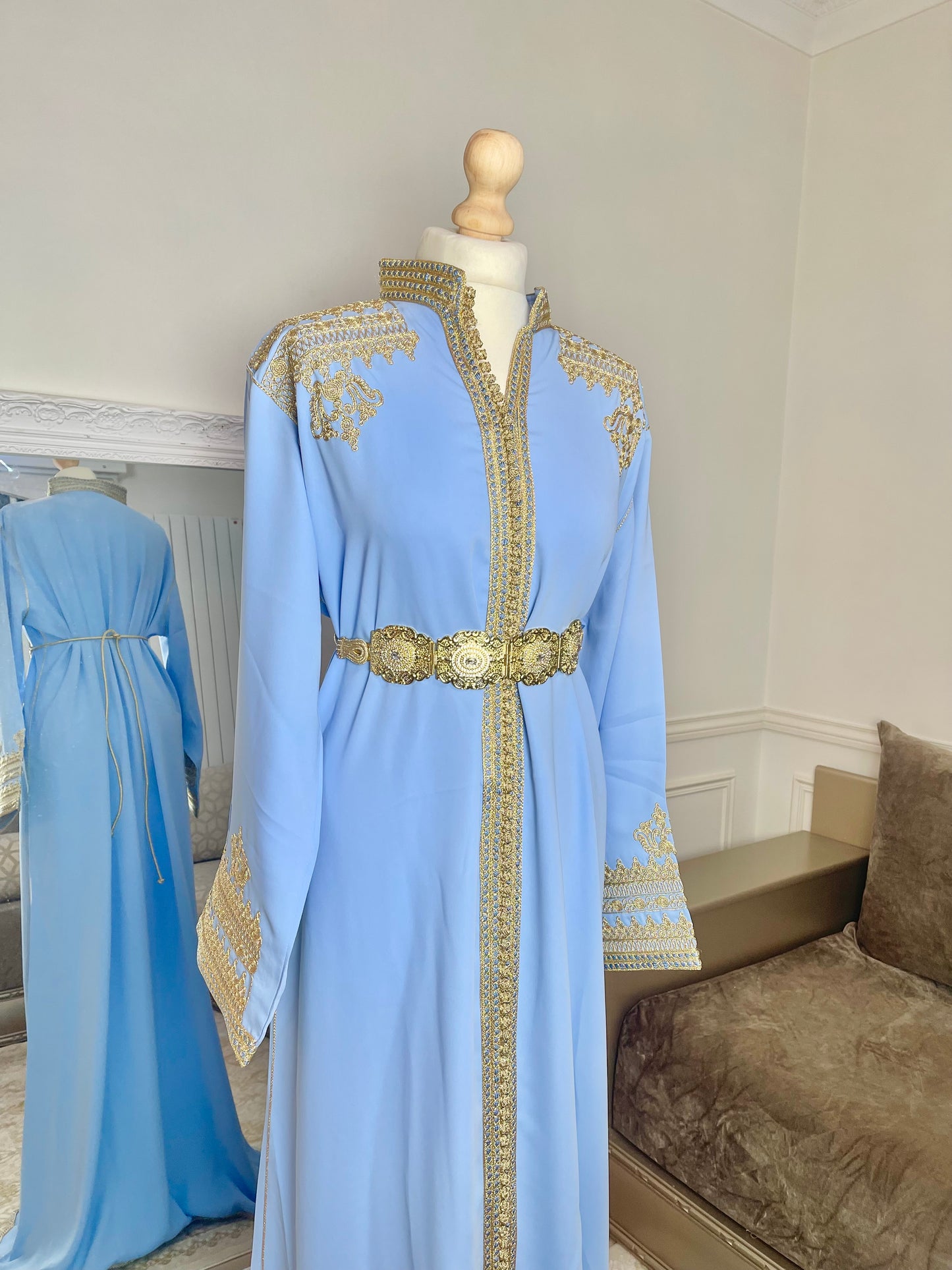 Caftan Inès bleu clair