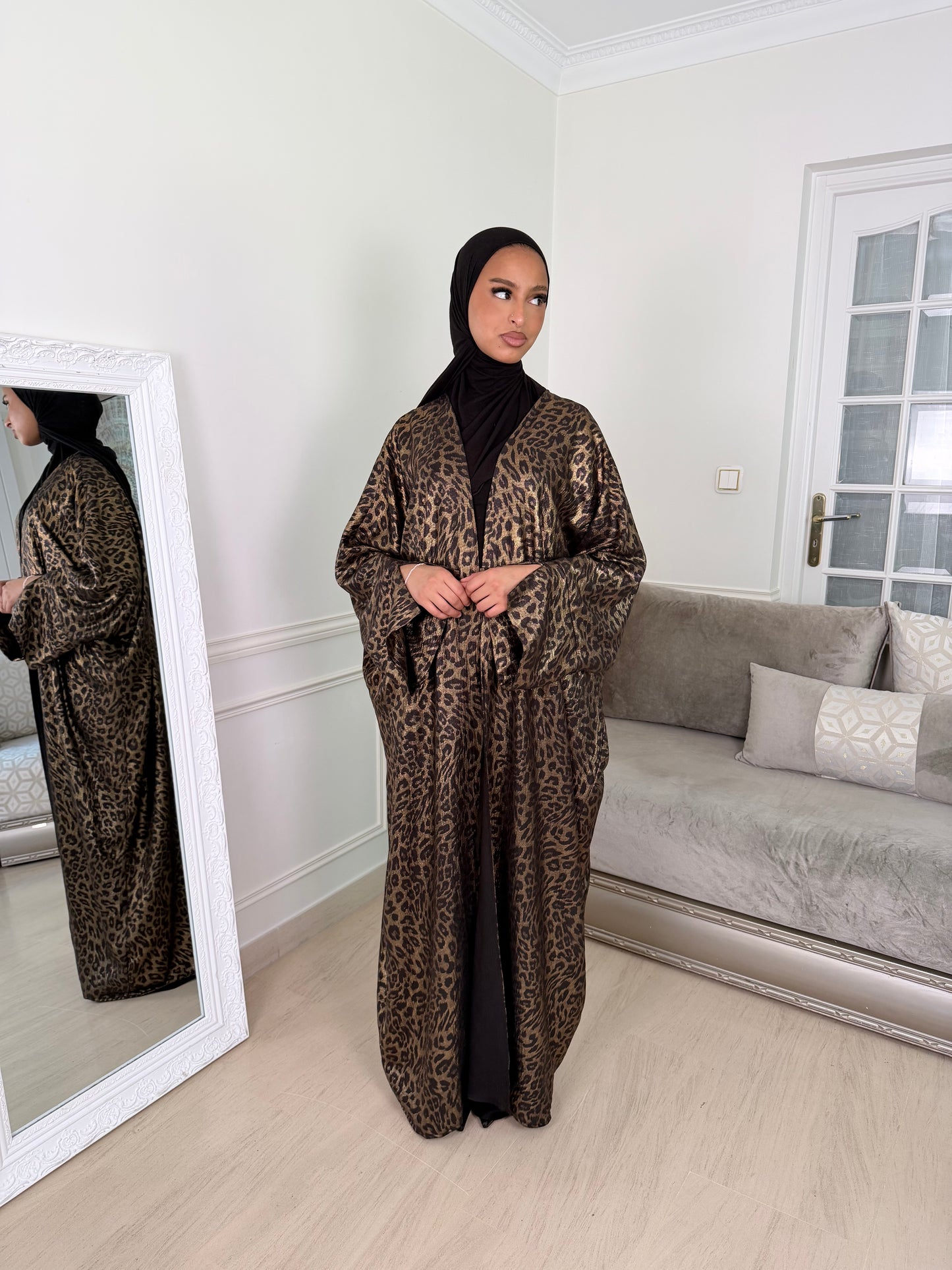 Kimono Léopard noir