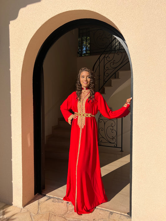 Caftan Eman rouge