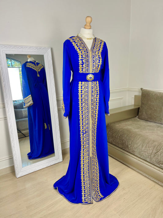 Caftan Leïna bleu roi