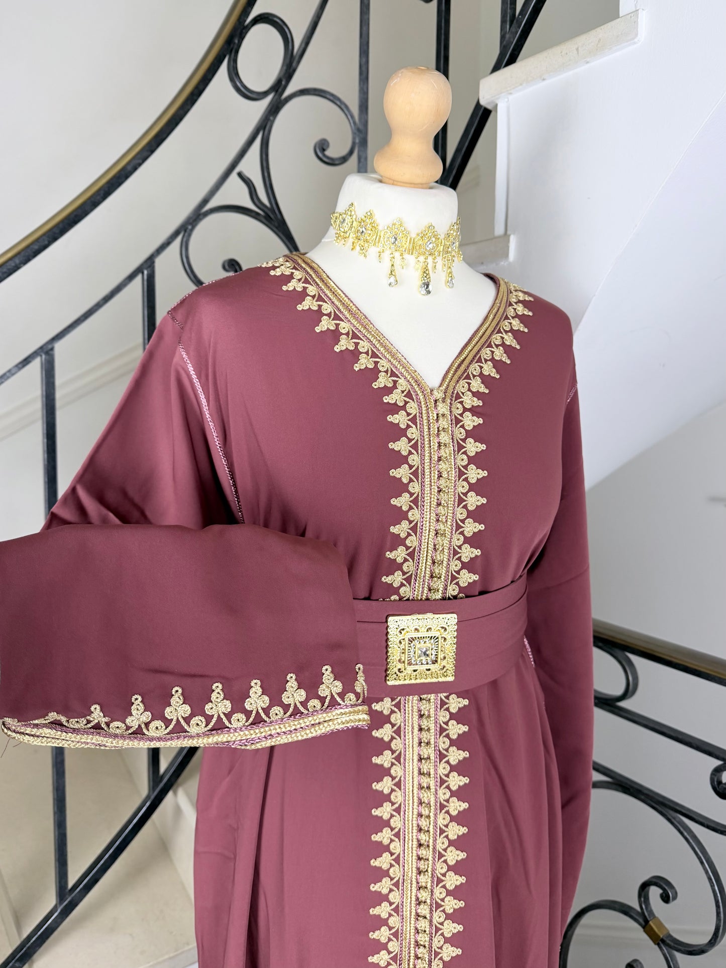 Caftan Hana bordeau