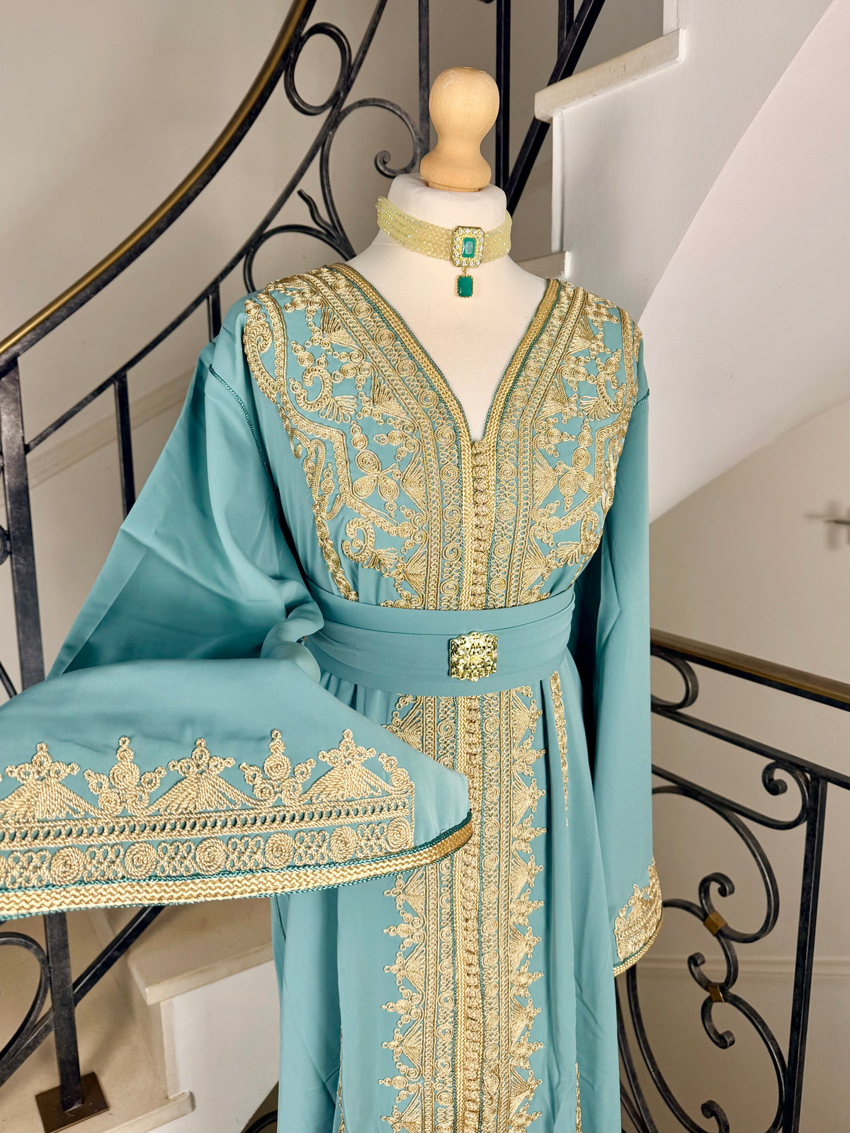 Caftan Alma vert eau