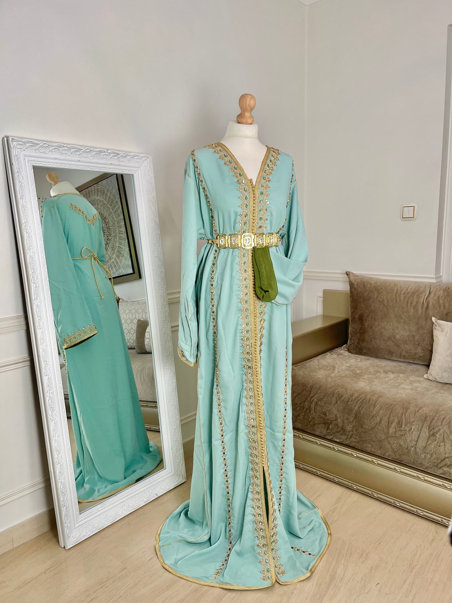 Caftan Sarah vert eau