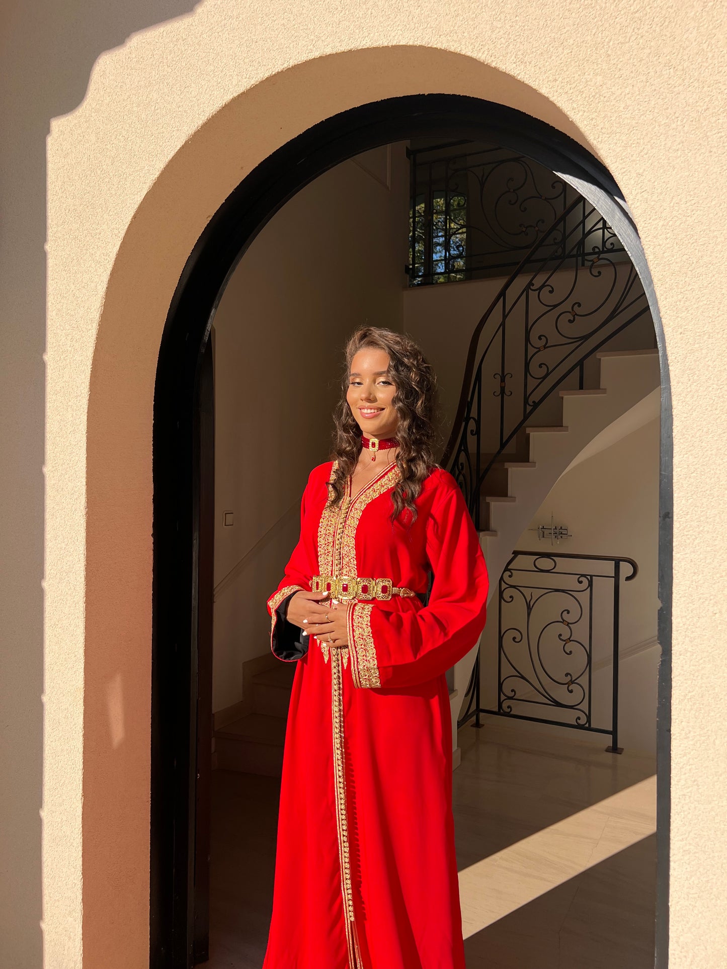 Caftan Eman rouge